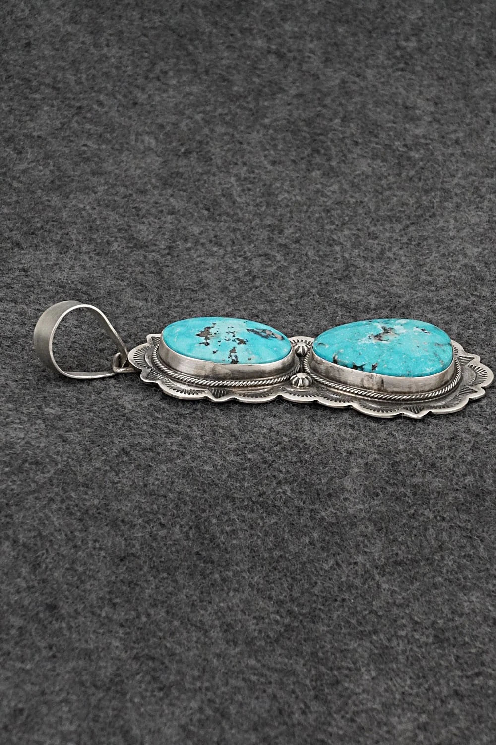 Turquoise & Sterling Silver Pendant - Bobby Johnson