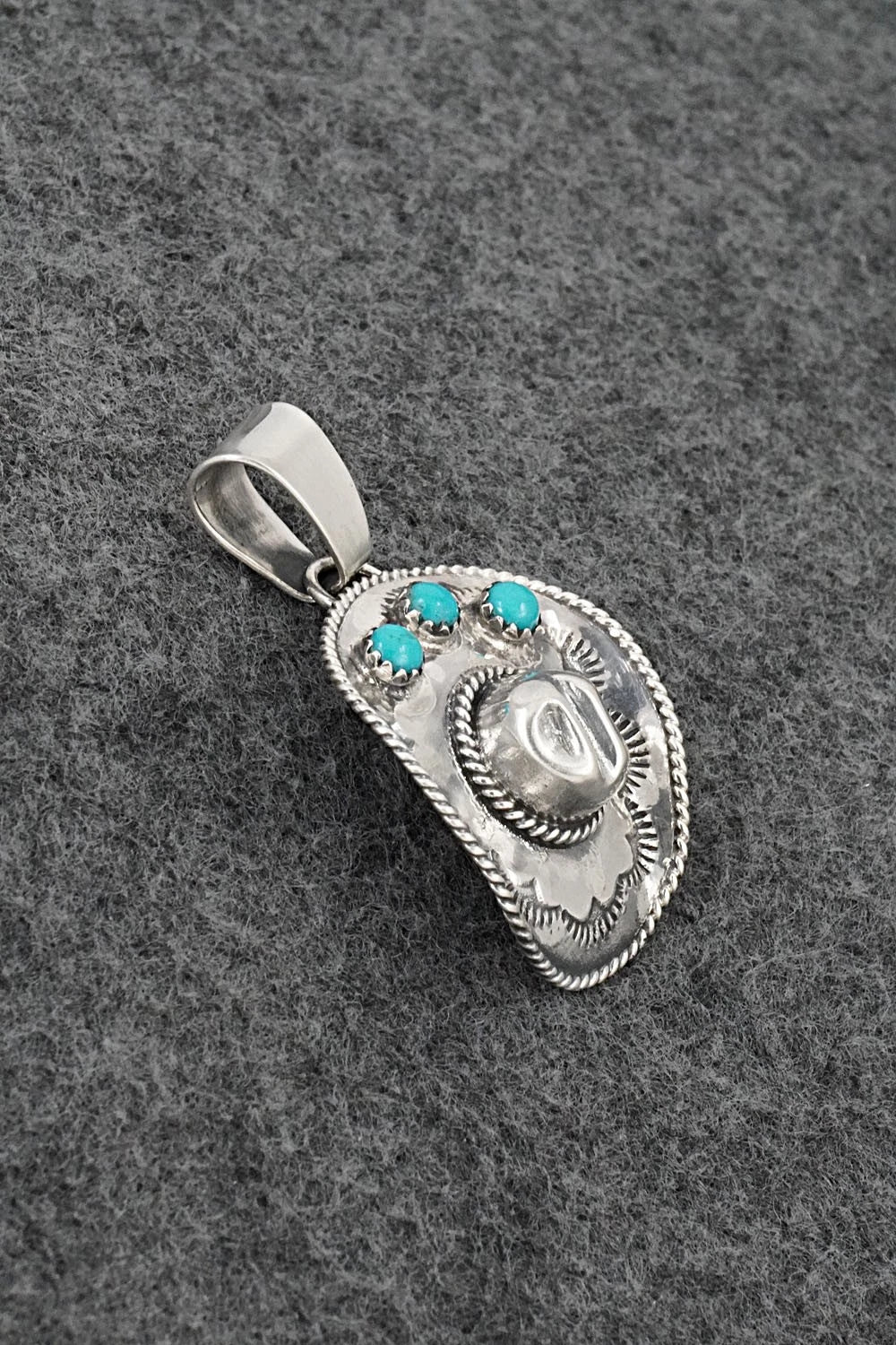 Turquoise & Sterling Silver Pendant - Bobby Platero