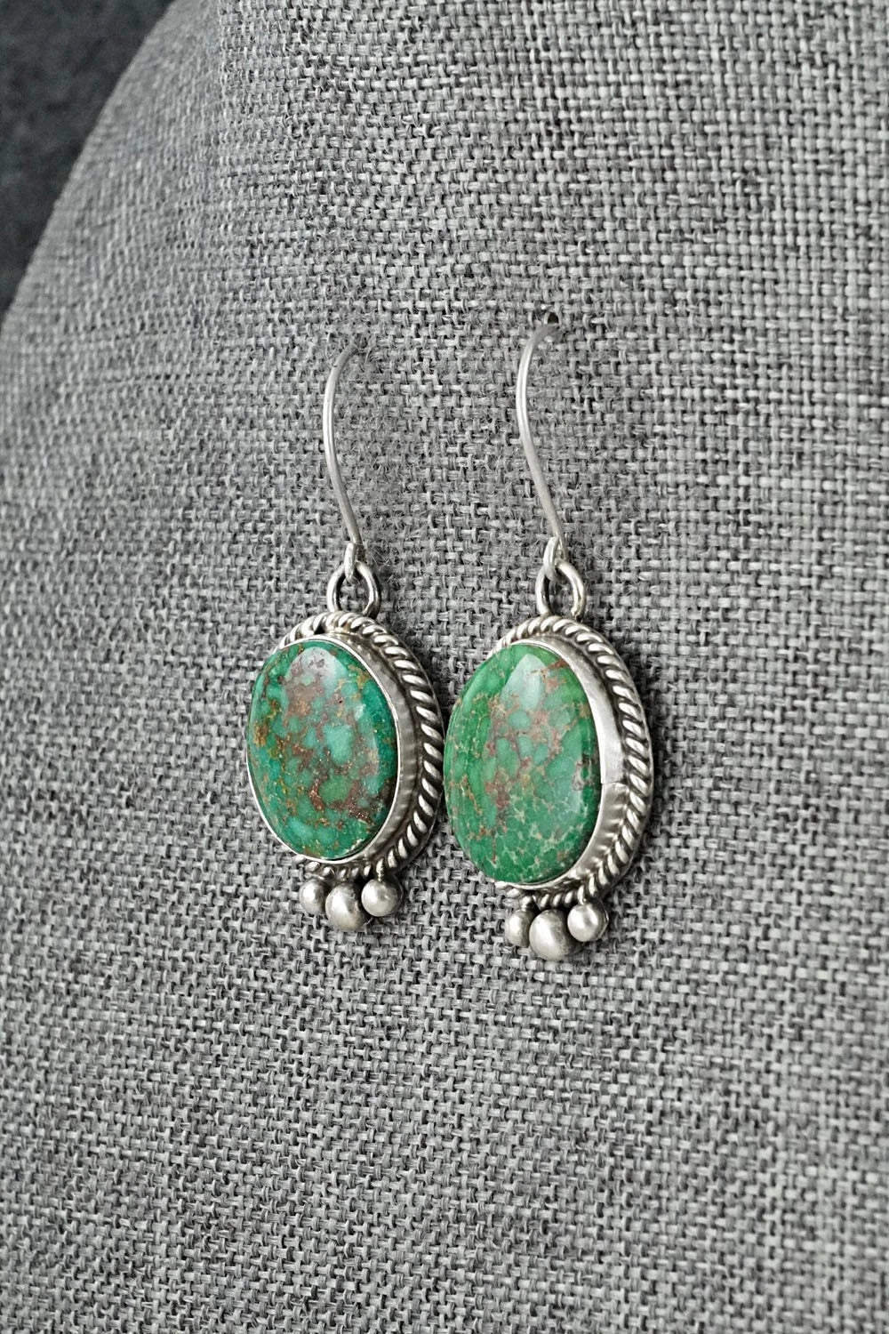 Turquoise & Sterling Silver Earrings - Eugene Gruber