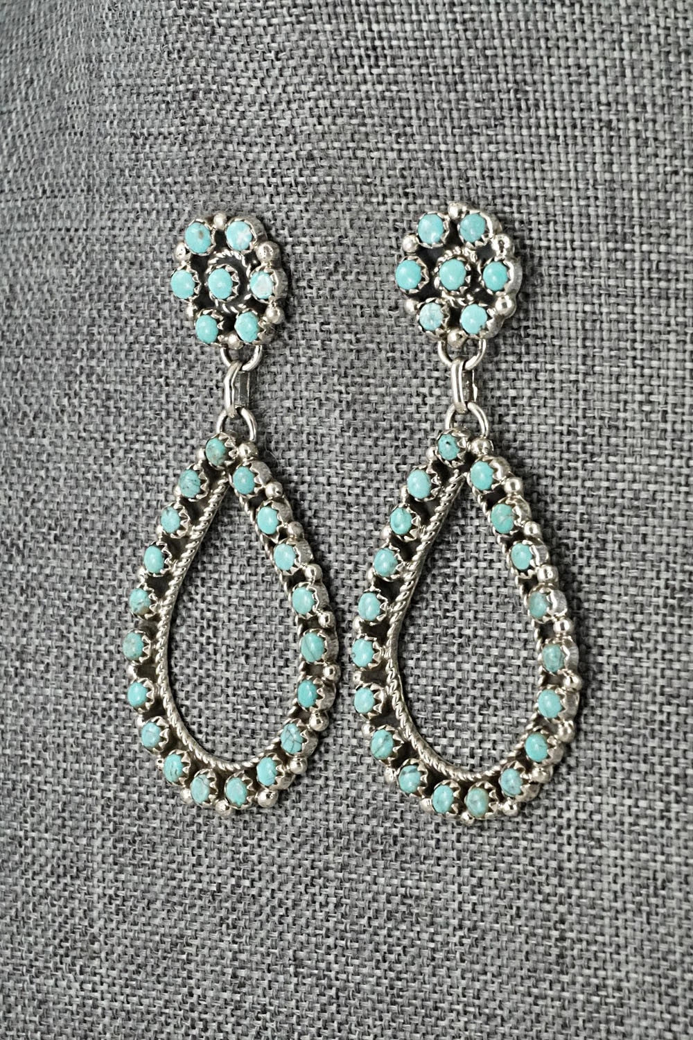 Turquoise & Sterling Silver Earrings - Falencia Yazzie