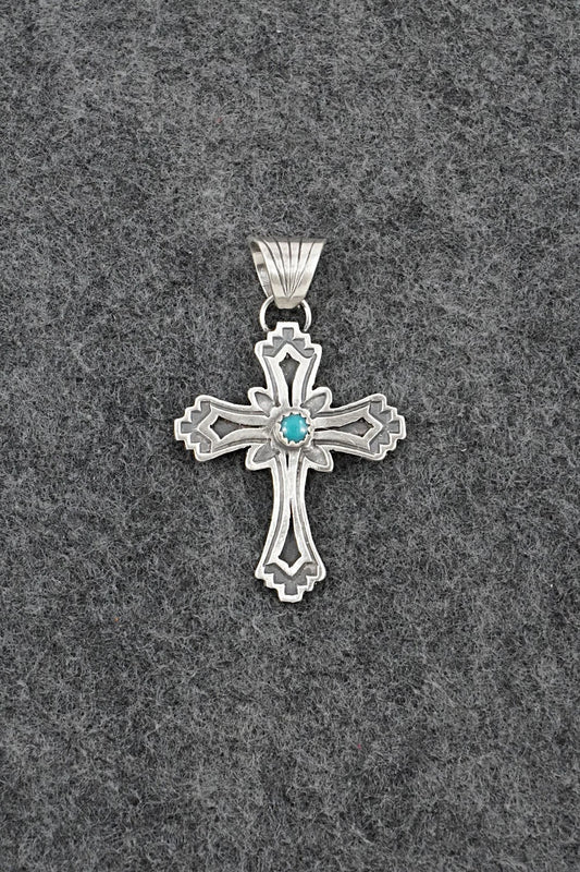 Turquoise & Sterling Silver Pendant - Robertson Martinez