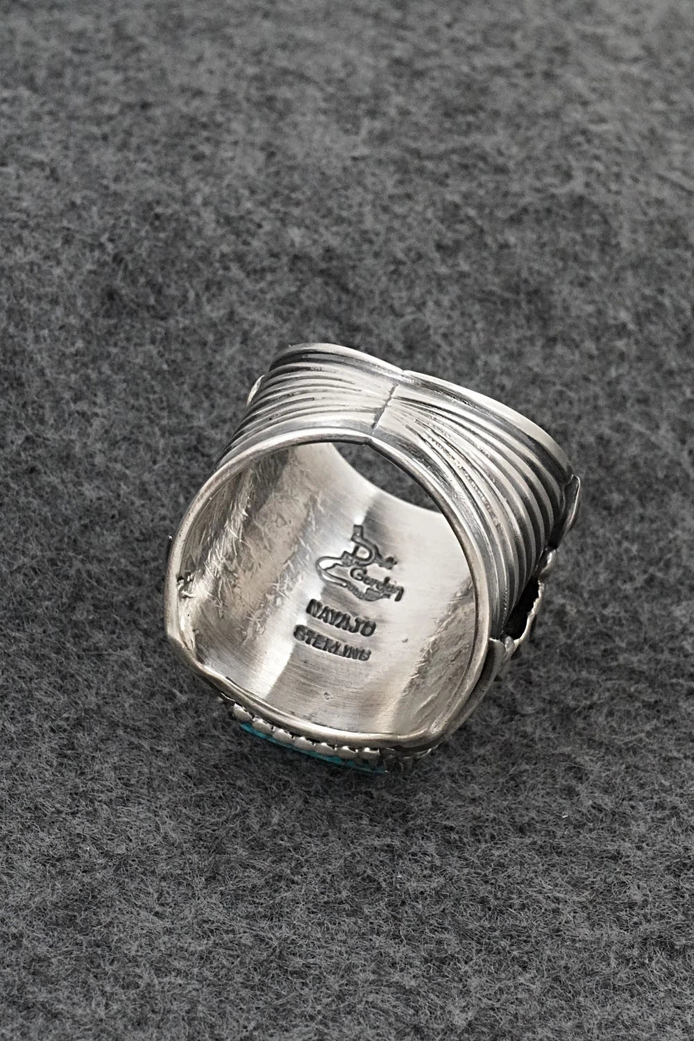 Turquoise & Sterling Silver Ring - Delbert Gordon - Size 13