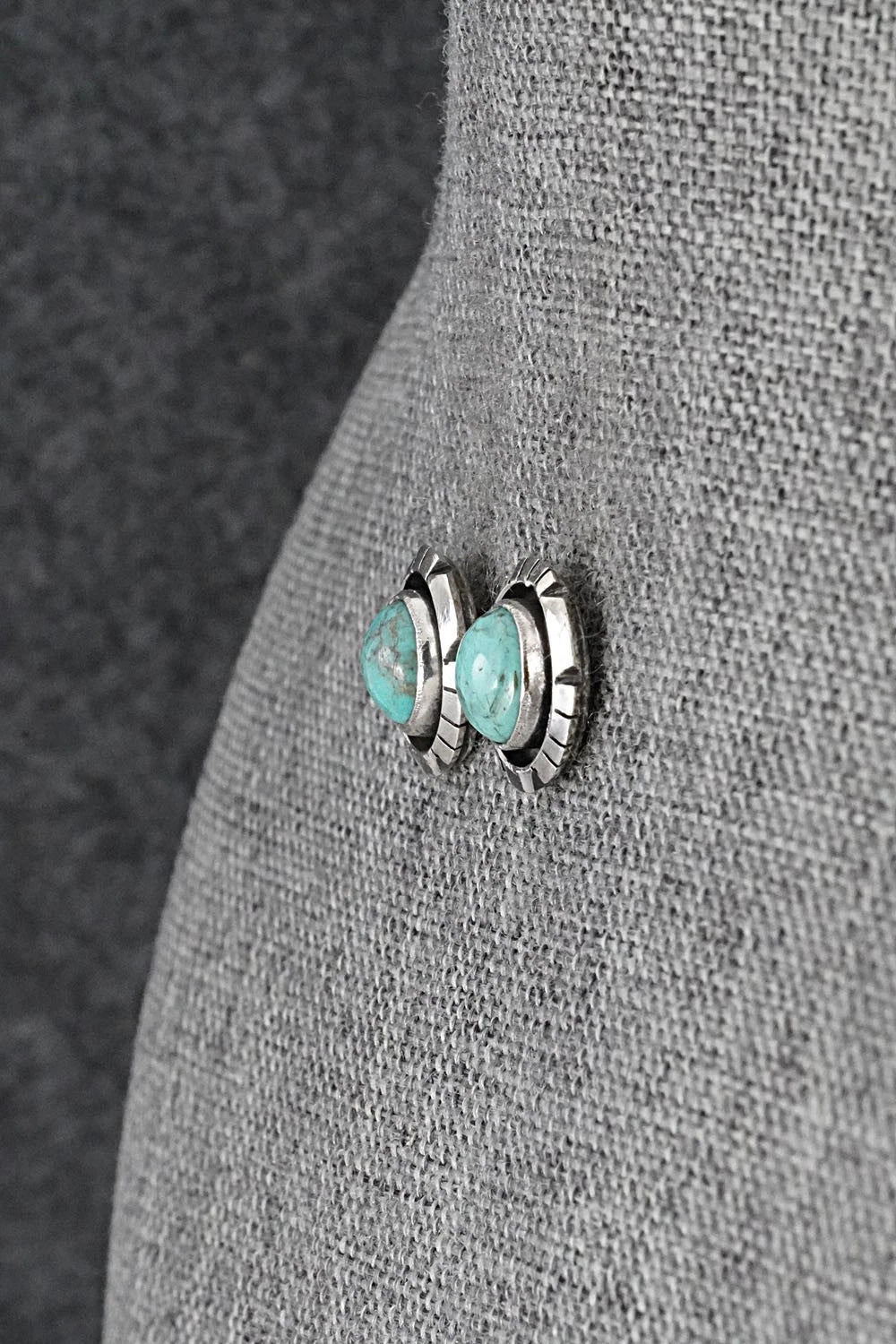 Turquoise & Sterling Silver Earrings - Amos Begay