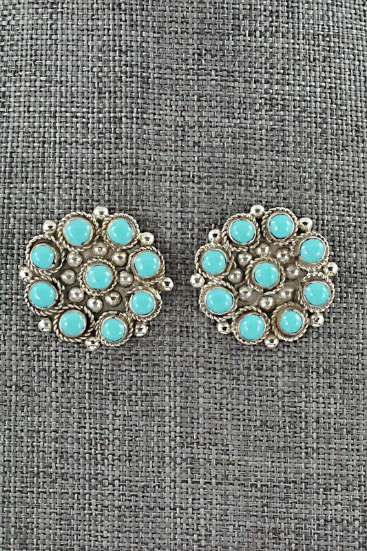 Turquoise and Sterling Silver Earrings - Terrance Panteah