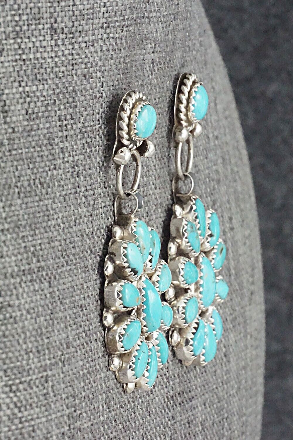 Turquoise & Sterling Silver Earrings - Eunise Wilson