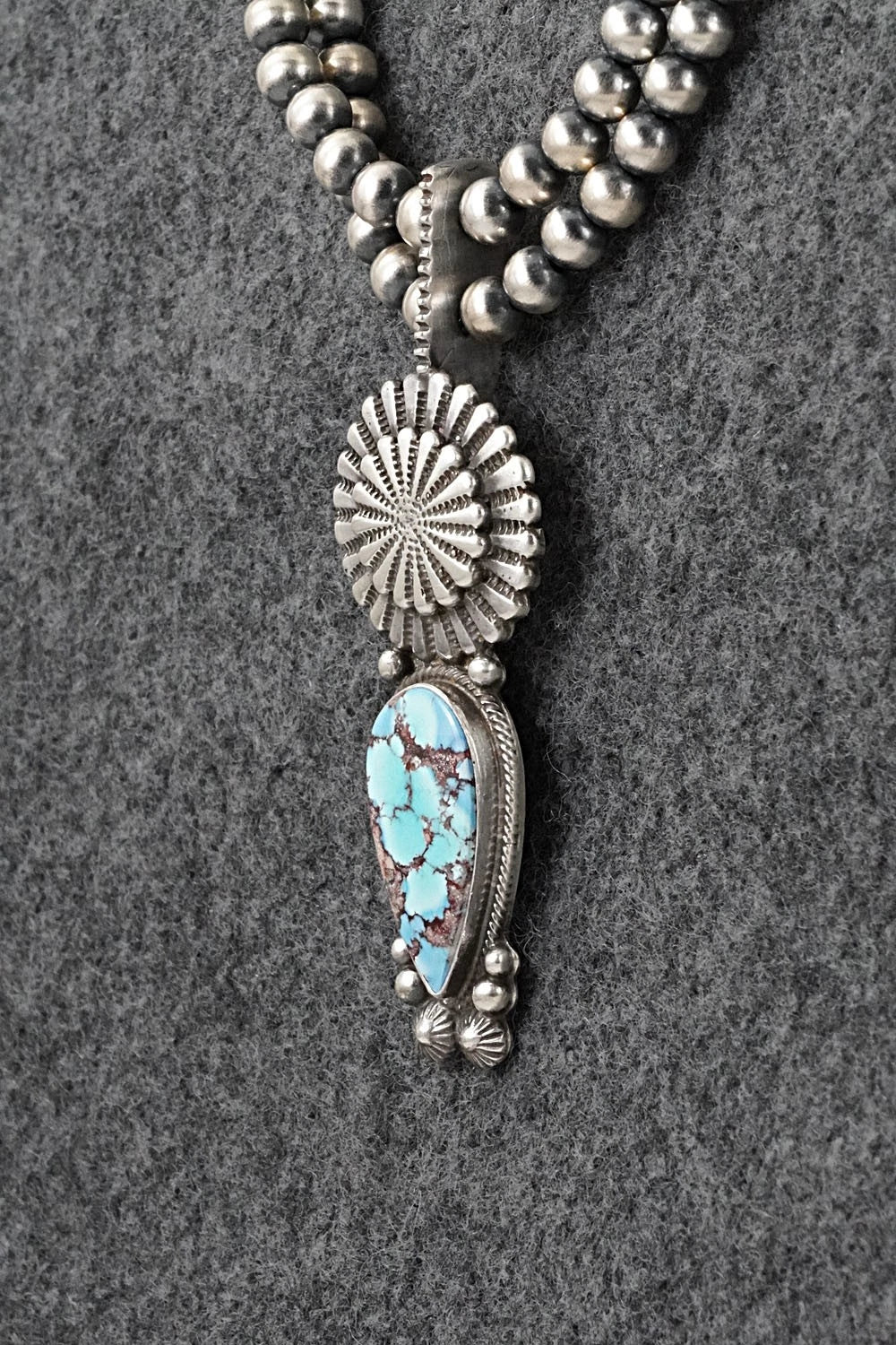 Turquoise & Sterling Silver Necklace - Tom Lewis