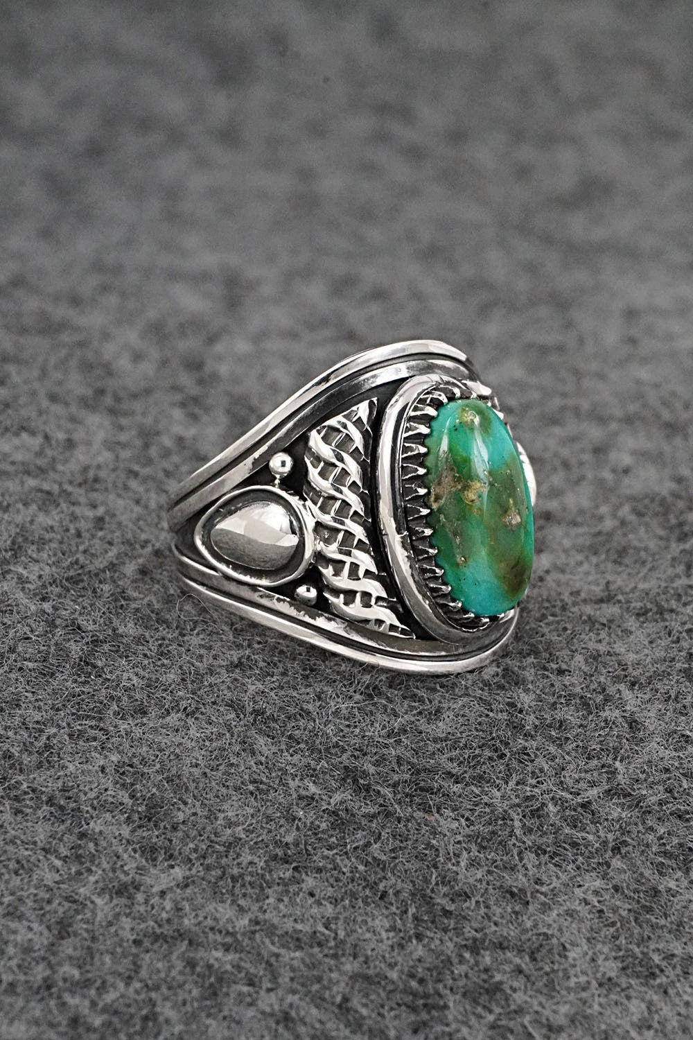 Turquoise & Sterling Silver Ring - Derrick Gordon - Size 9