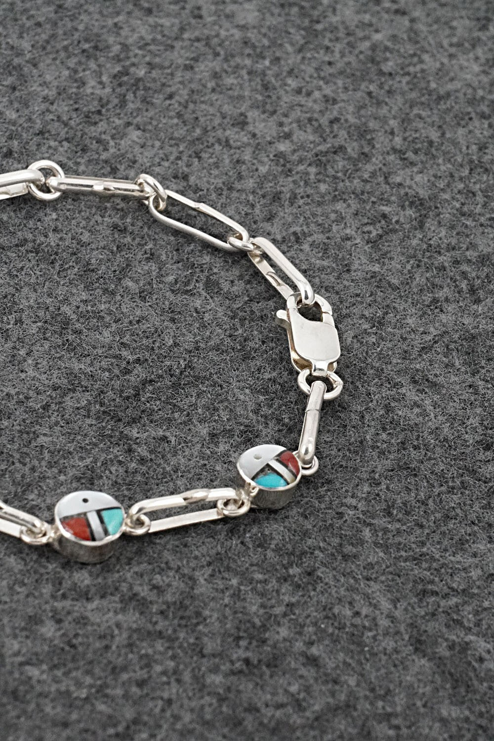 Multi-Stone & Sterling Silver Link Bracelet - Ola Eriacho