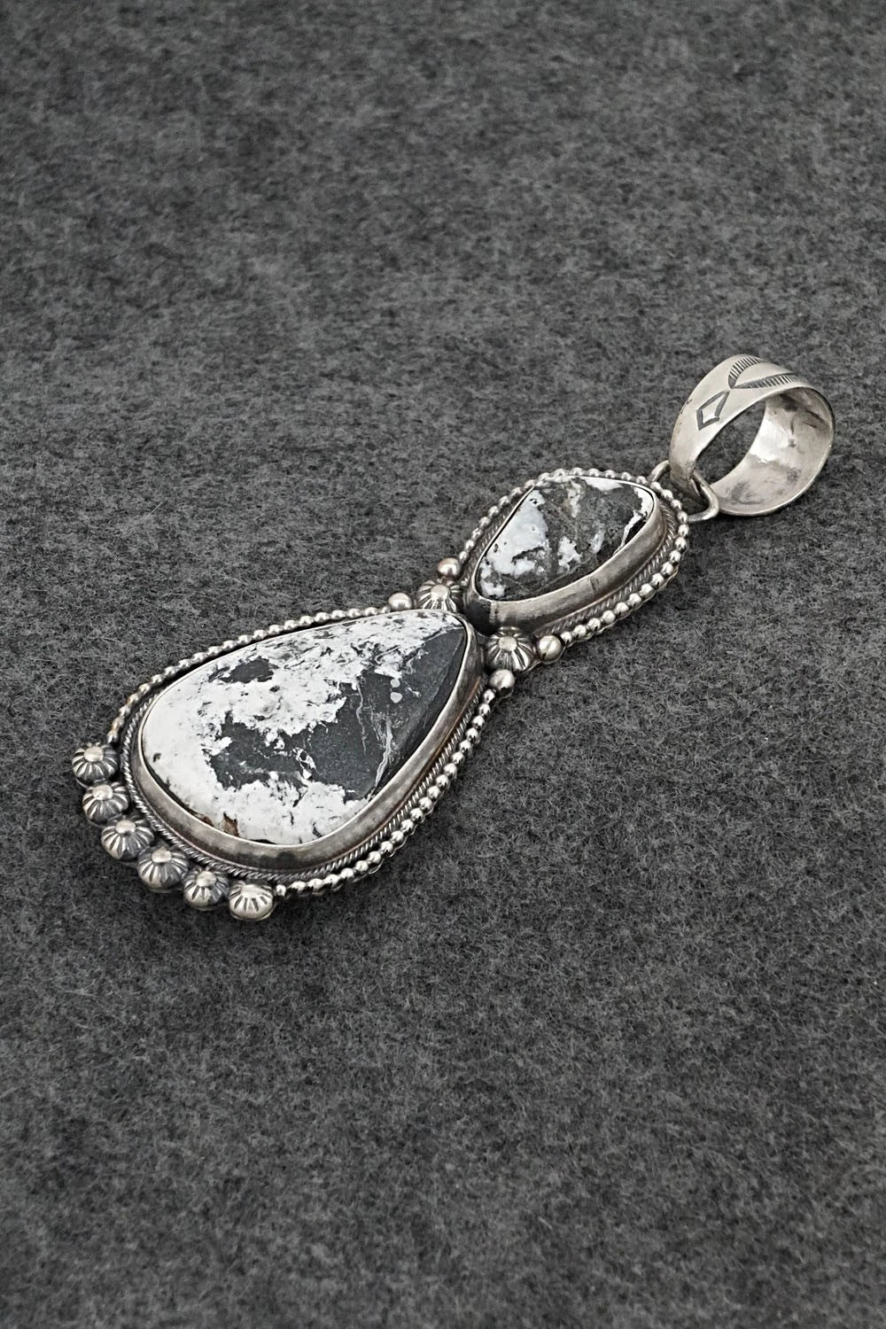 White Buffalo & Sterling Silver Pendant - Kathleen Livingston