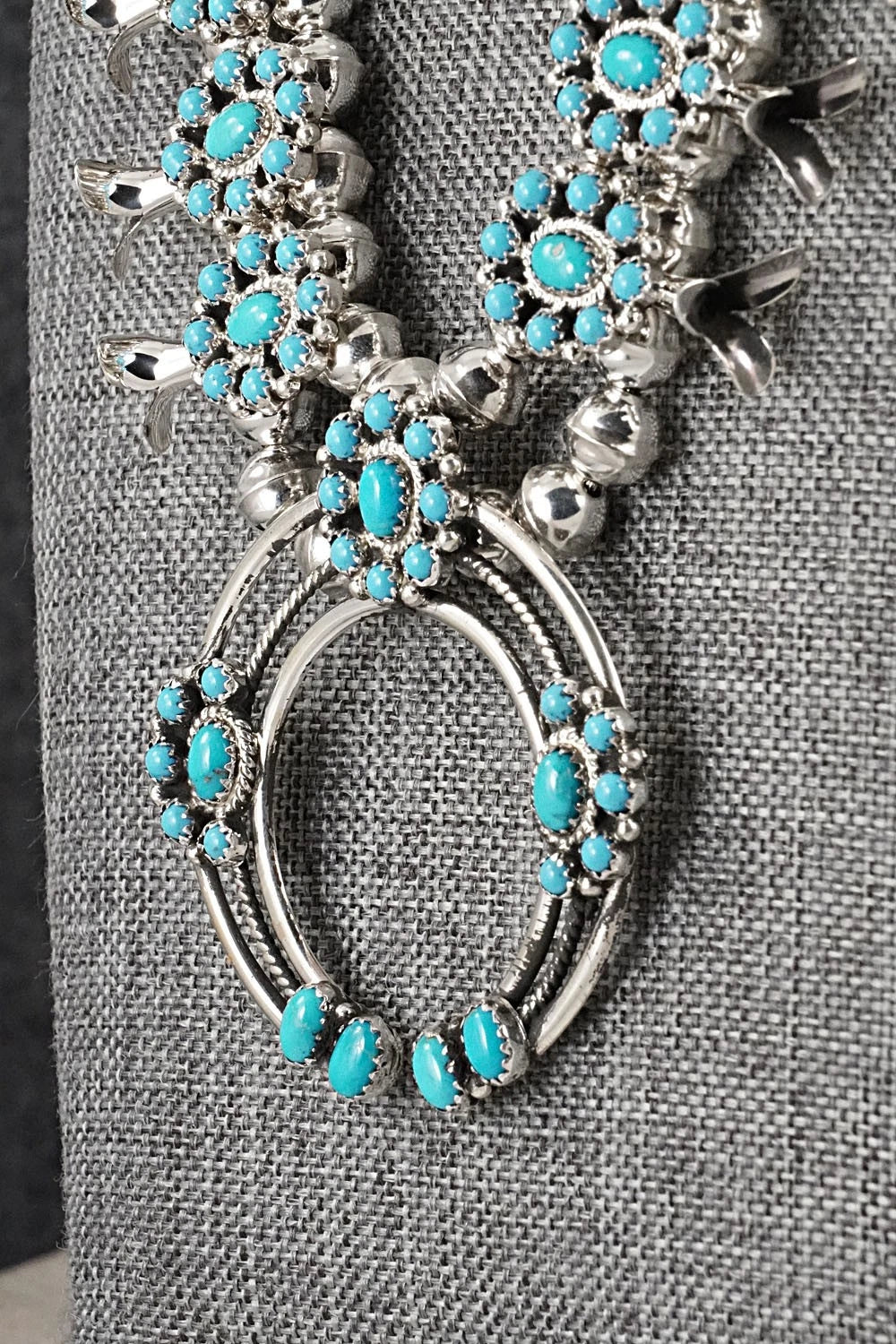 Turquoise & Sterling Silver Squash Blossom Set - Nathaniel Kurley