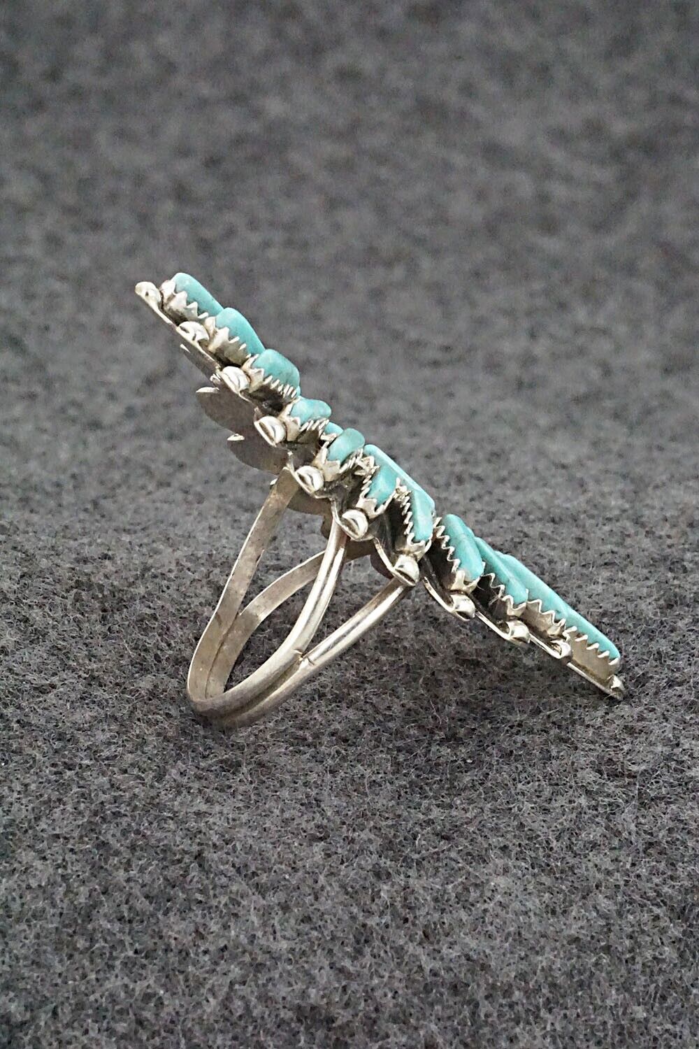 Turquoise & Sterling Silver Ring - Geraldine Faber - Size 8.75