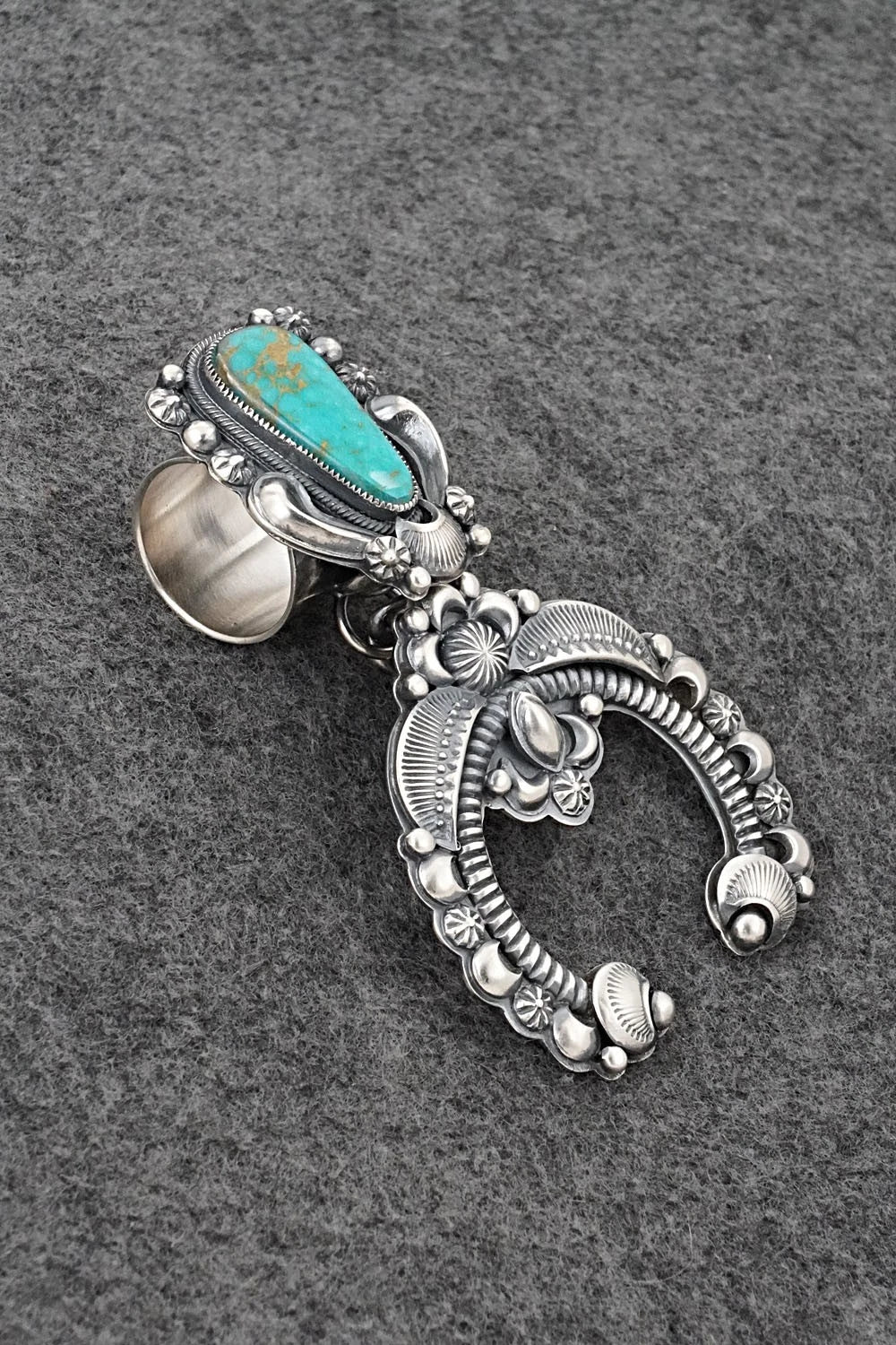 Turquoise & Sterling Silver Pendant - Delbert Gordon