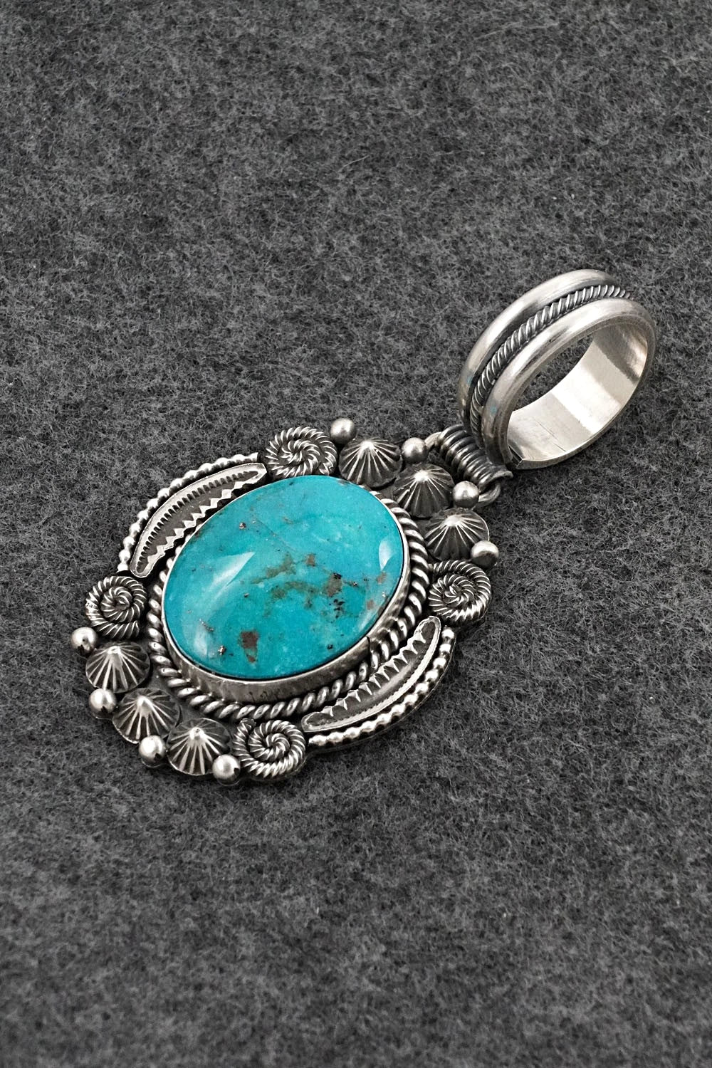 Turquoise & Sterling Silver Pendant - Michael Calladitto