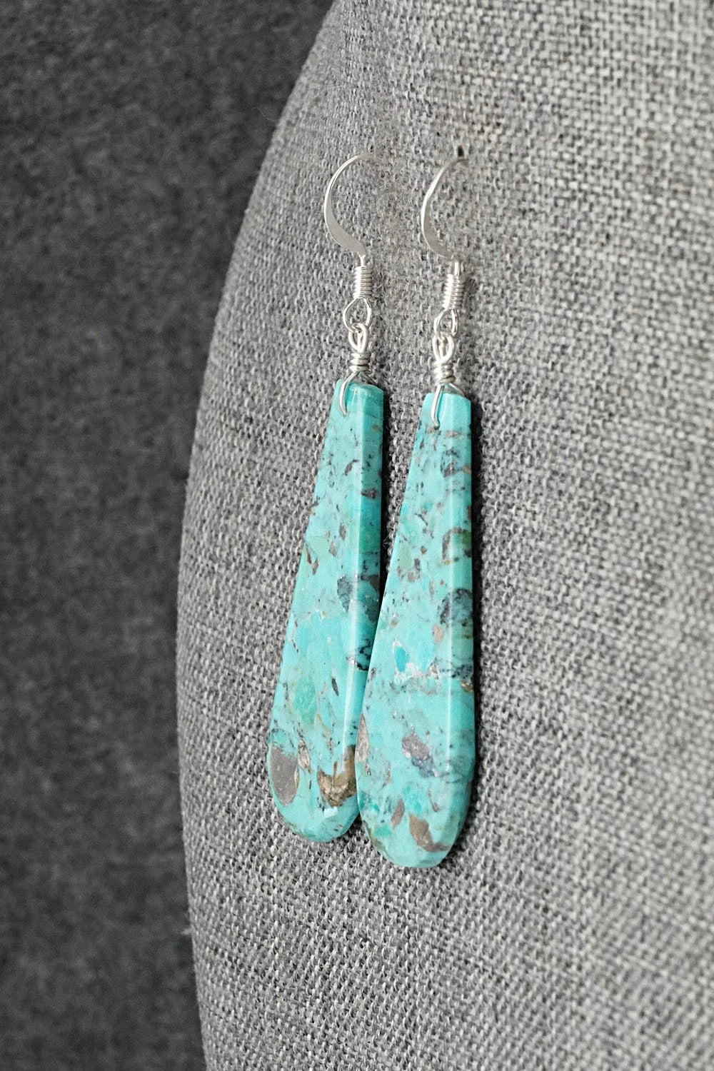 Turquoise & Sterling Silver Earrings - Lupe Lovato
