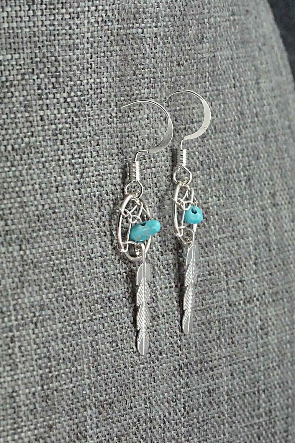 Turquoise & Sterling Silver Earrings - Helena Yazzie