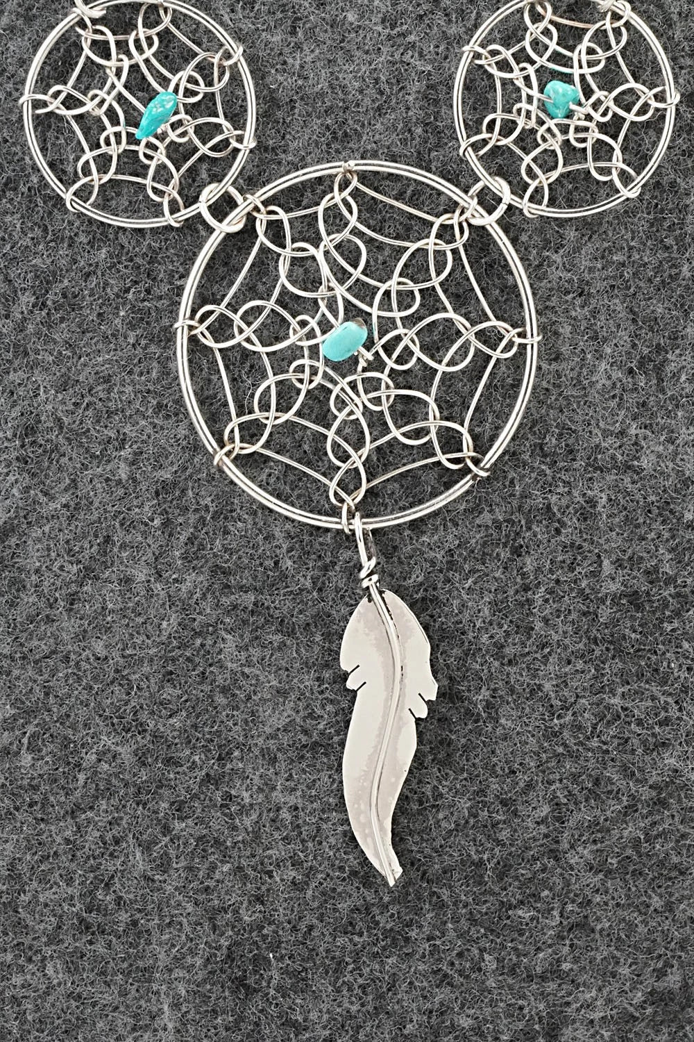 Turquoise & Sterling Silver Necklace - Lorenzo Arviso