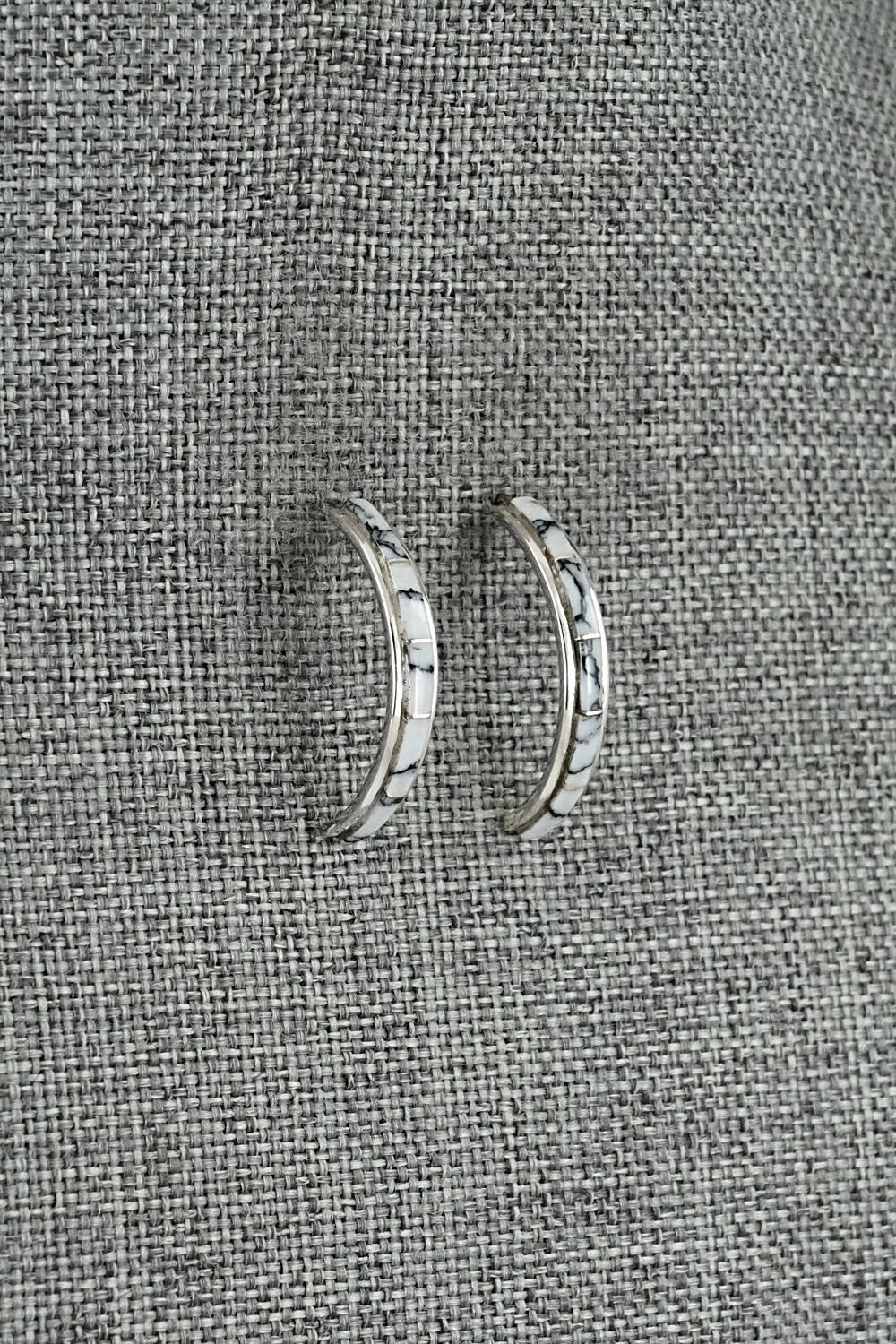 White Buffalo & Sterling Silver Earrings - Nathaniel Johnson