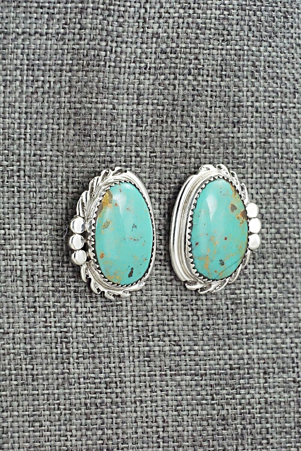 Turquoise and Sterling Silver Earrings - Delores Cadman