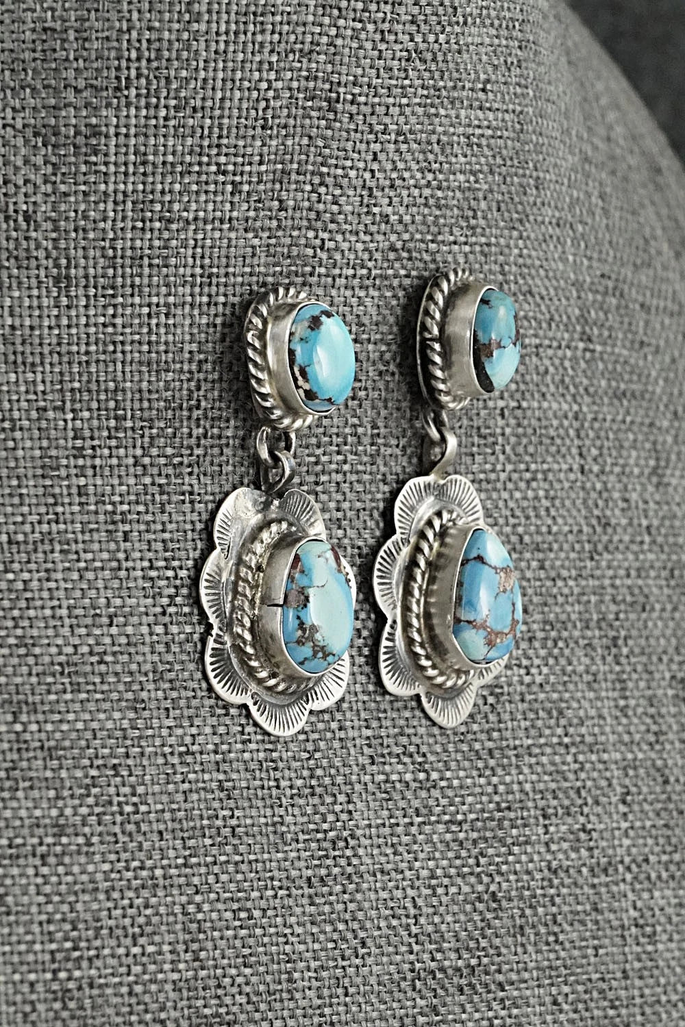 Turquoise & Sterling Silver Squash Blossom Set - Vernon Johnson