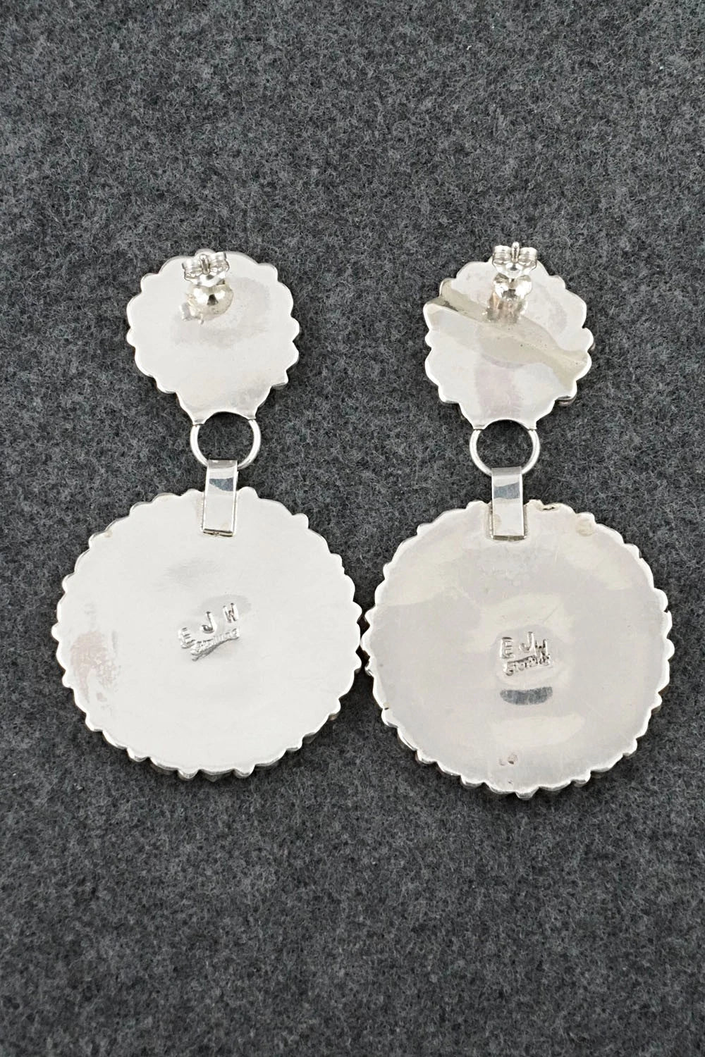 Coral & Sterling Silver Earrings - Eunice Wilson