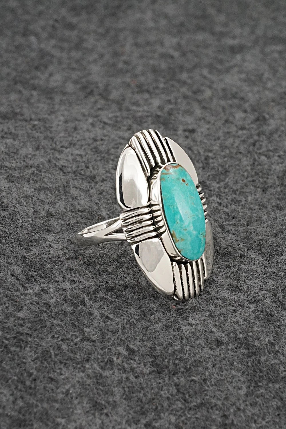 Turquoise & Sterling Silver Ring - Mike Smith - Size 10