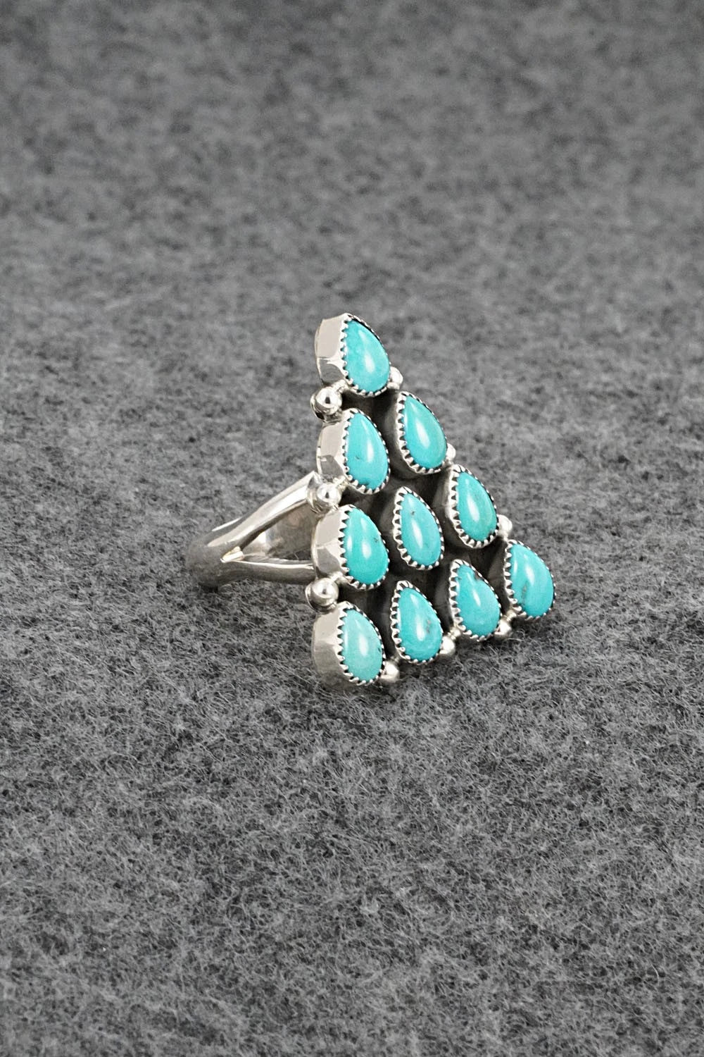 Turquoise & Sterling Silver Ring - Loretta Delgarito - Size 6.75