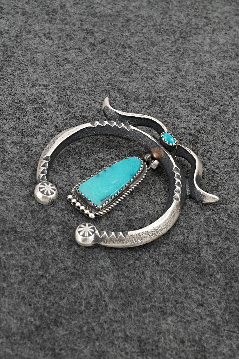 Turquoise and Sterling Silver Pendant - Martha Cayatineto