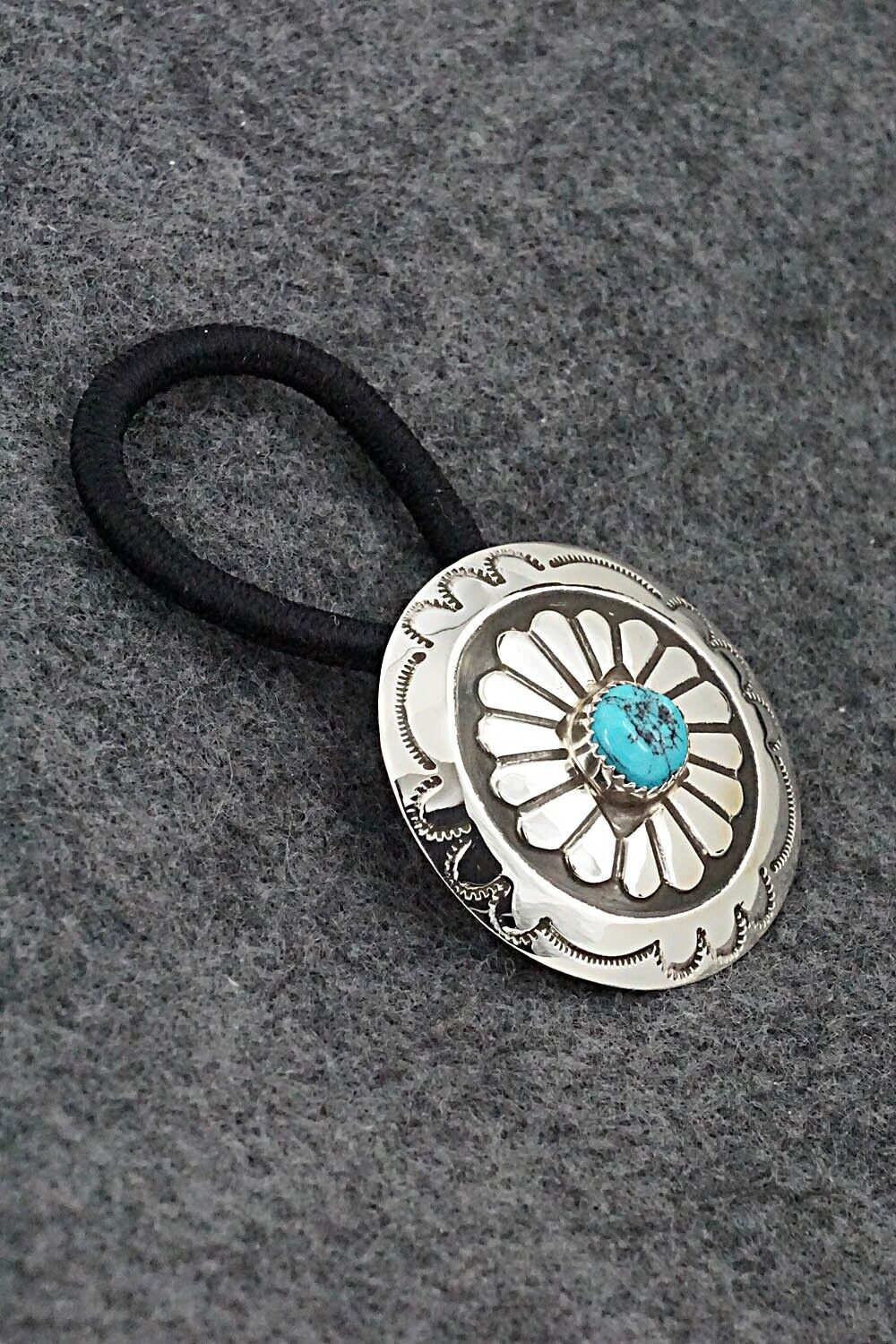 Turquoise & Sterling Silver Hair Tie - Jolene Begay