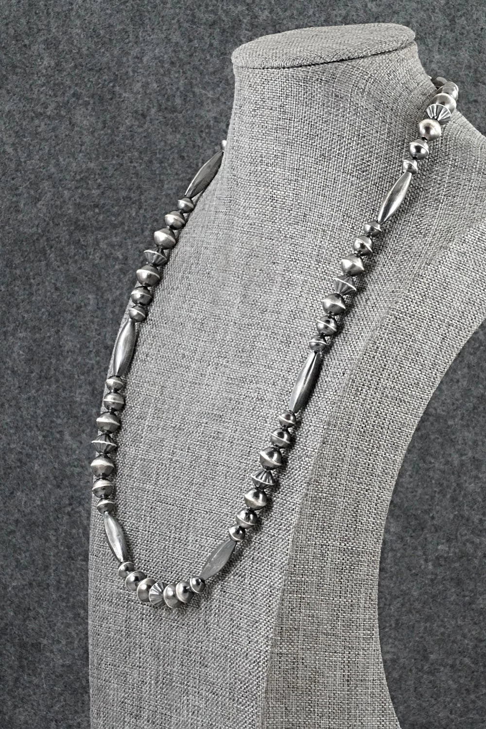 Sterling Silver Navajo Pearl Necklace 22" - Vintage