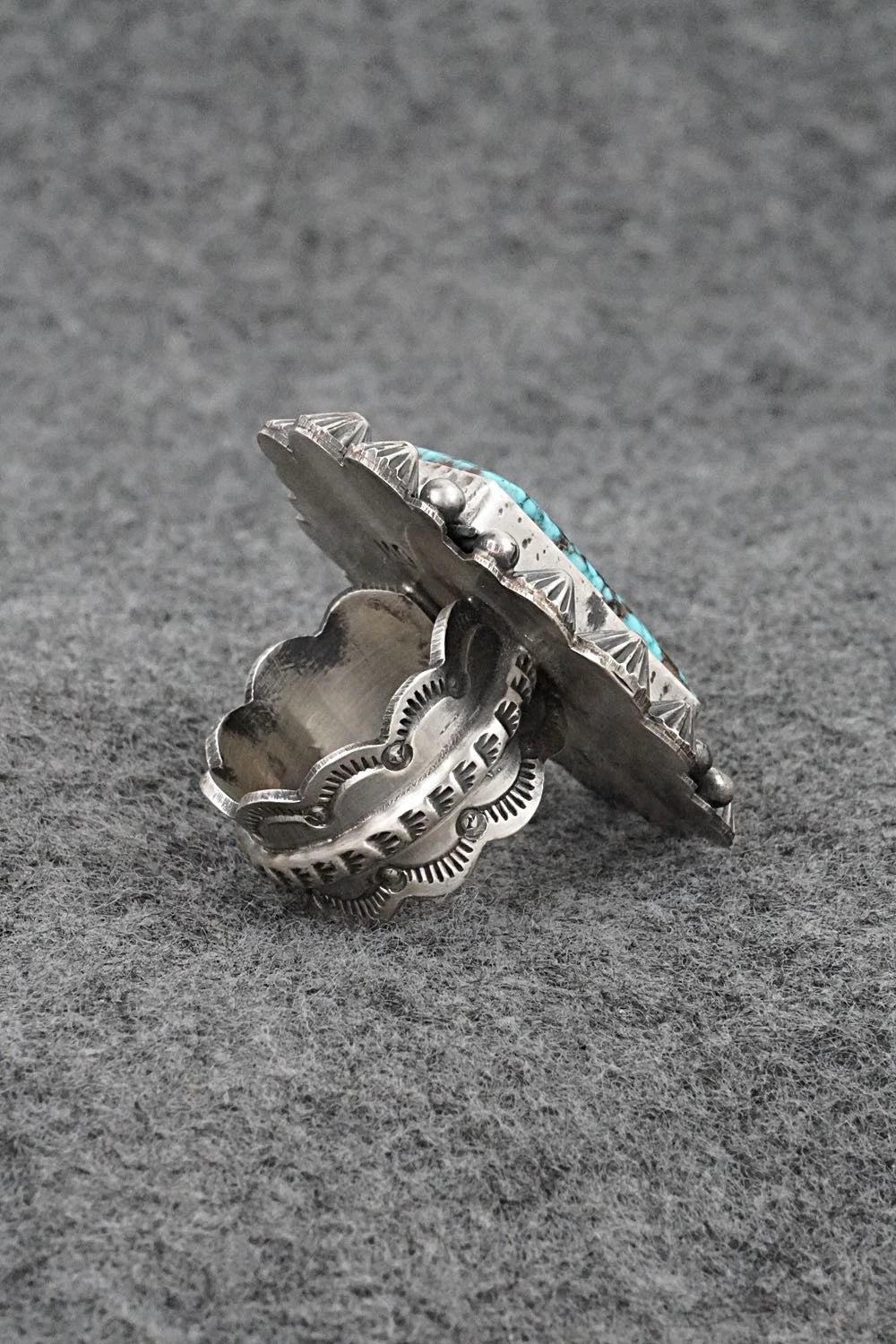 Turquoise & Sterling Silver Ring - Michael Calladitto - Size 7