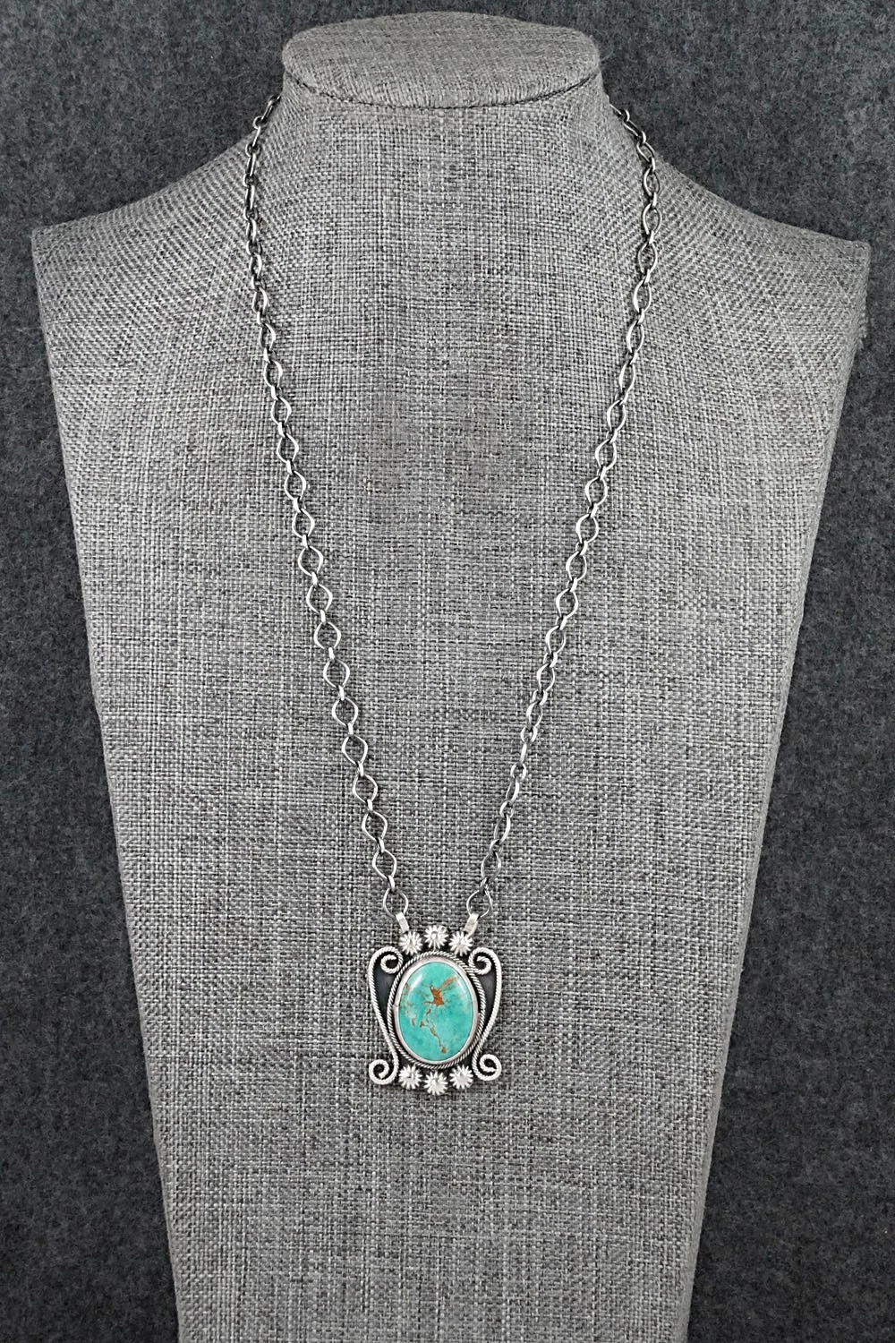 Turquoise & Sterling Silver Necklace - Cordell Platero