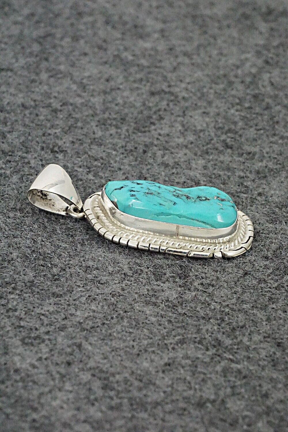 Turquoise & Sterling Silver Pendant - Peggy Skeets