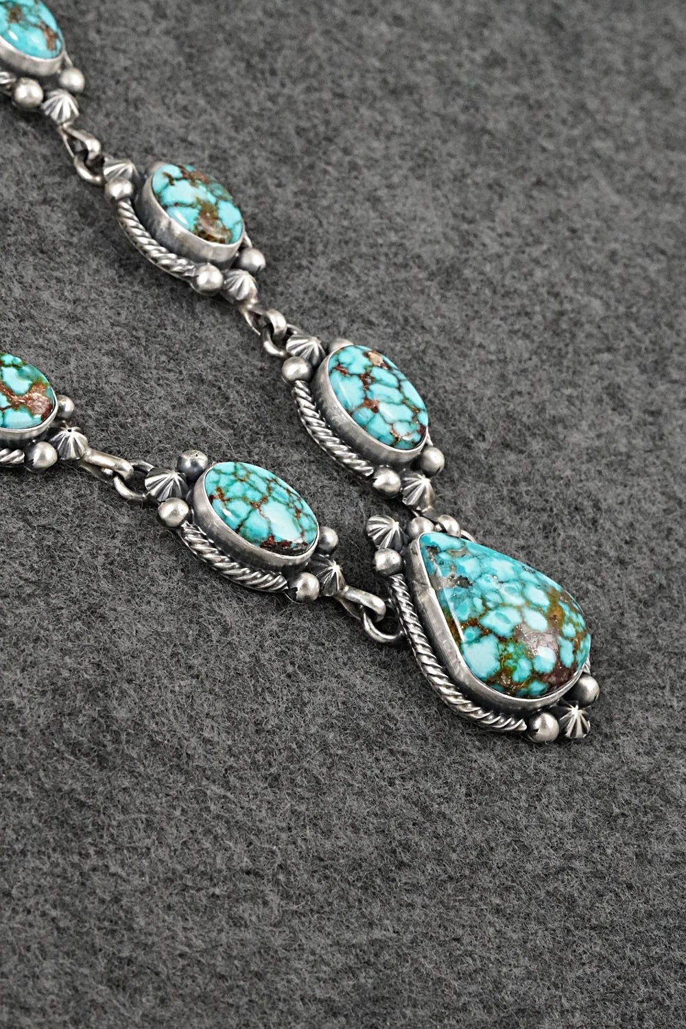 Turquoise & Sterling Silver Necklace and Earrings Set - Paul Livingston