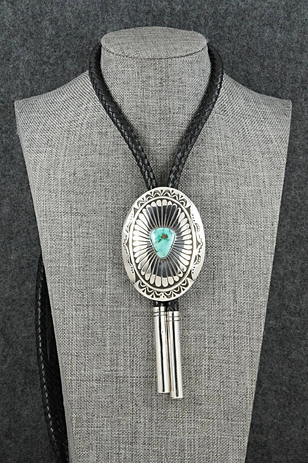 Turquoise & Sterling Silver Bolo Tie and Buckle - Charlie John