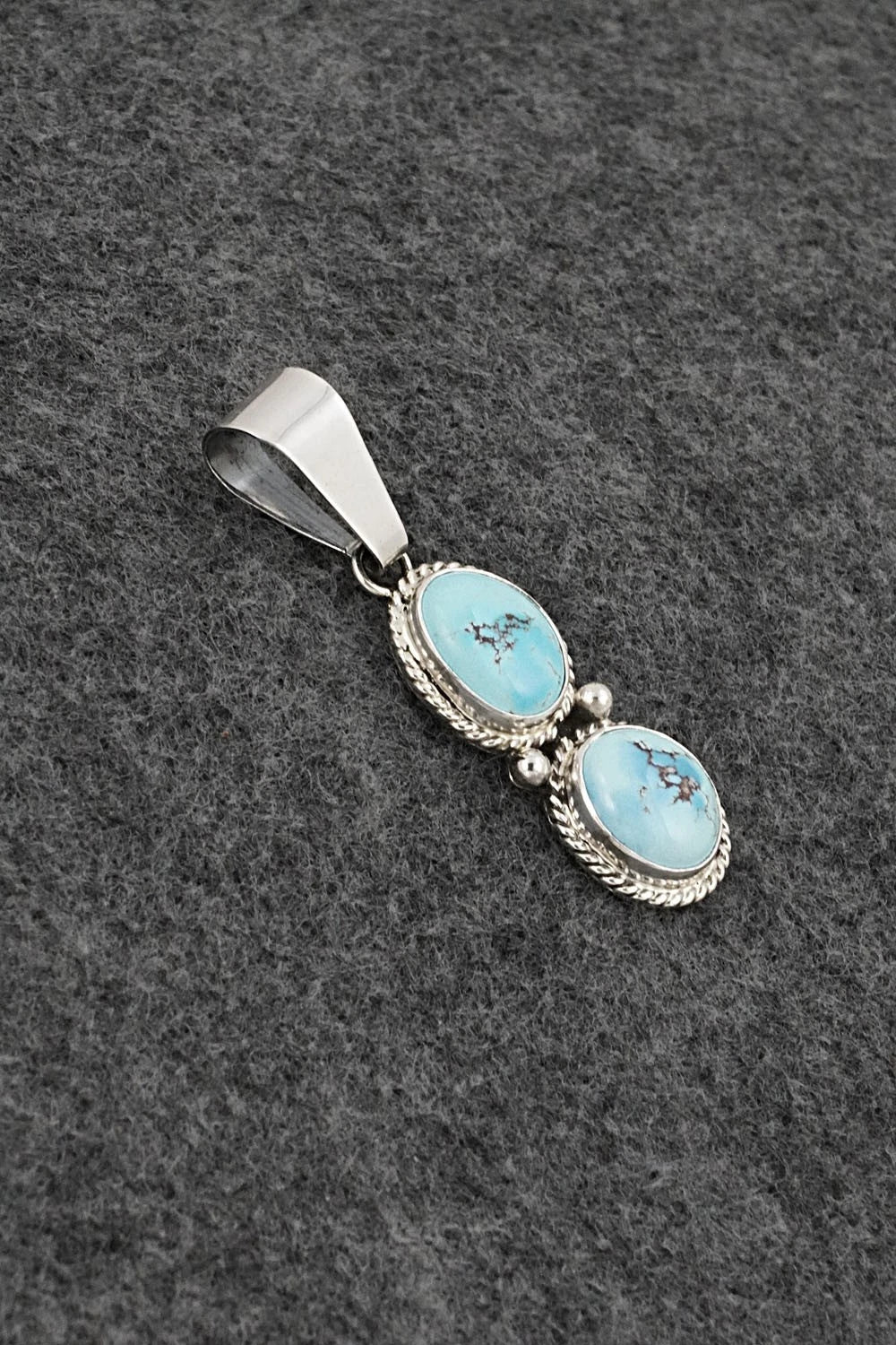 Turquoise & Sterling Silver Pendant - Eugene Gruber