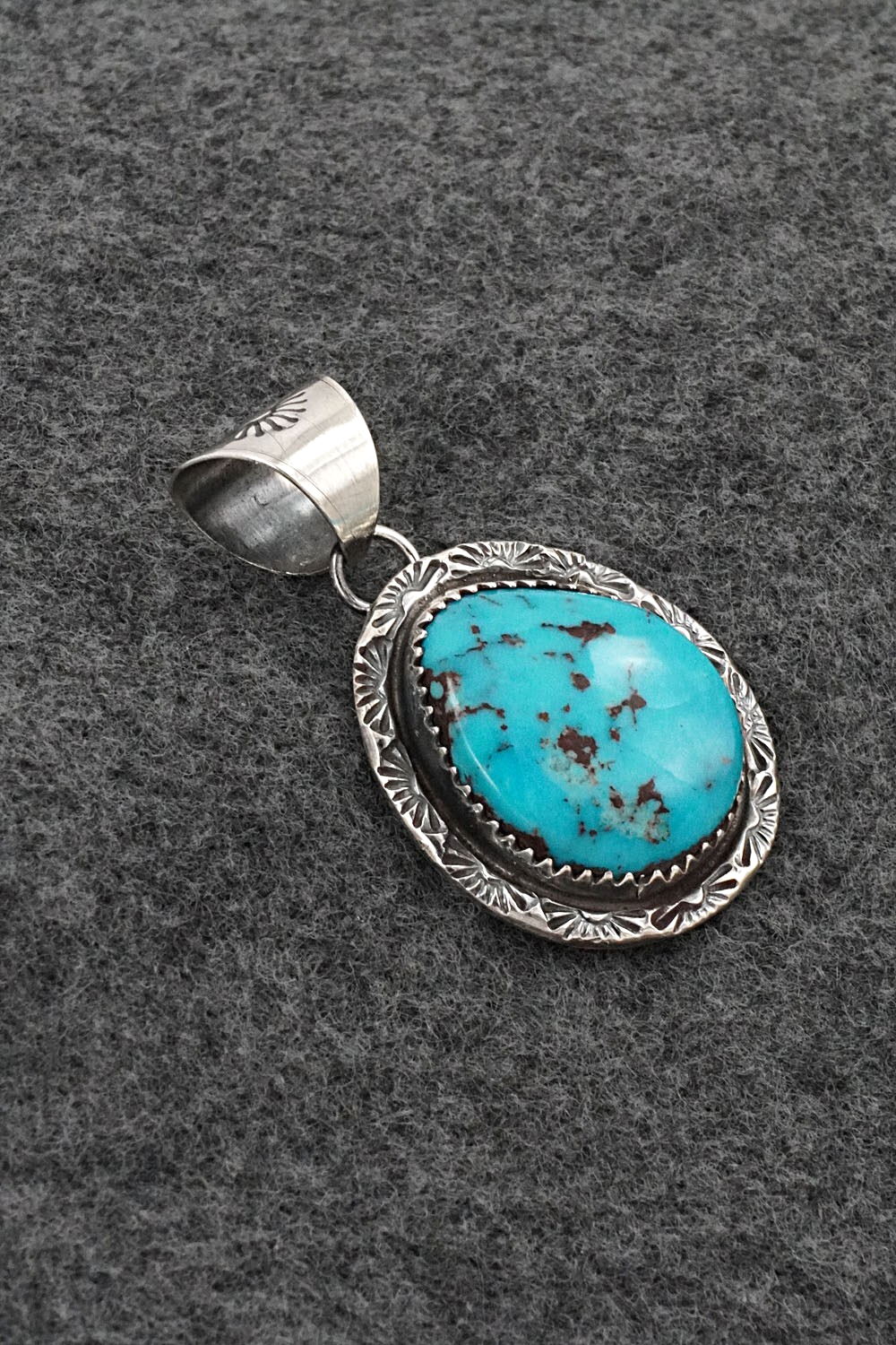 Turquoise & Sterling Silver Pendant - Ernest Hawthorne