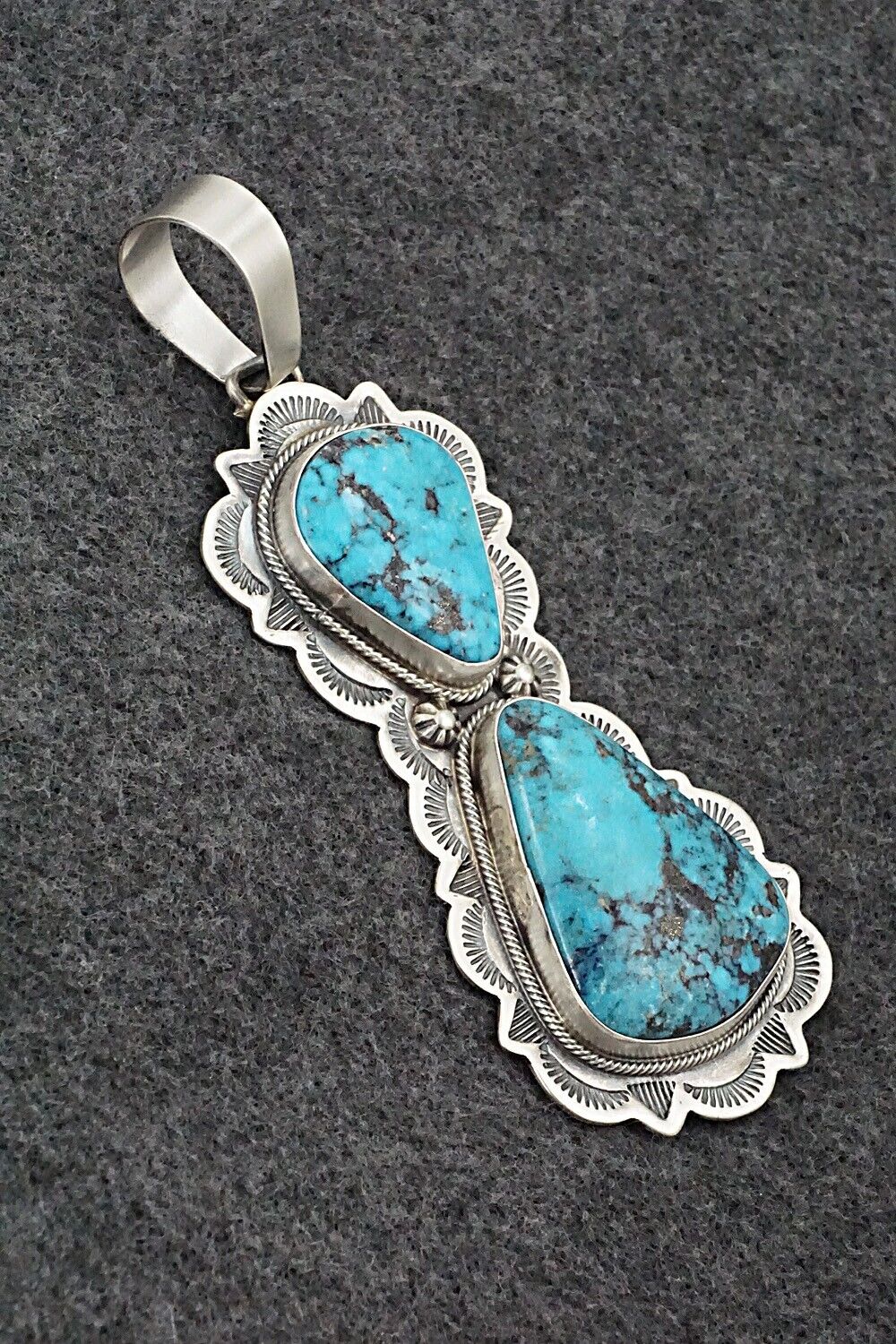 Turquoise & Sterling Silver Pendant - Bobby Johnson