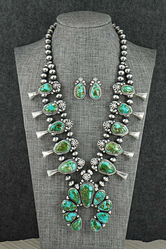 Turquoise & Sterling Silver Squash Blossom Set - Darrin Livingston