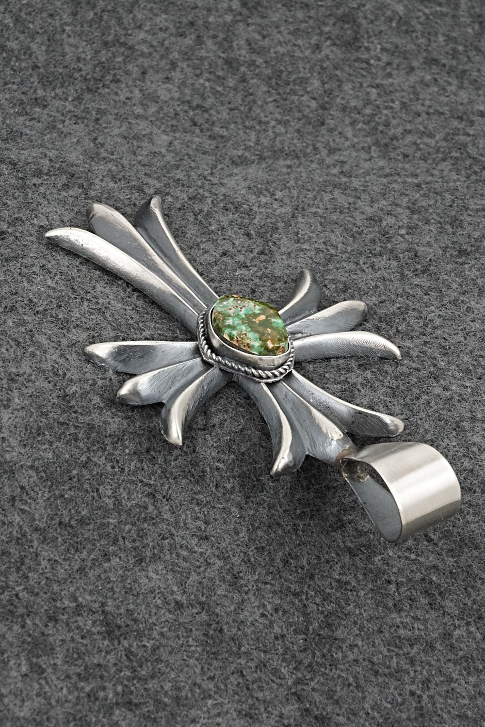 Turquoise & Sterling Silver Pendant - Harrison Bitsue