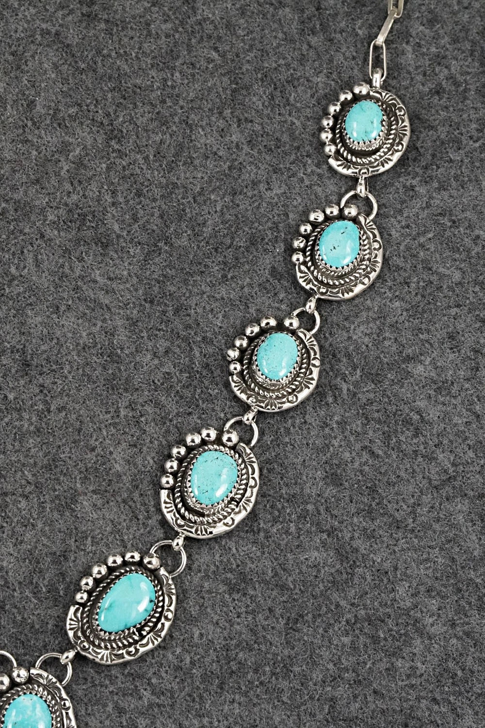 Turquoise & Sterling Silver Necklace and Earrings Set - Phil Nez