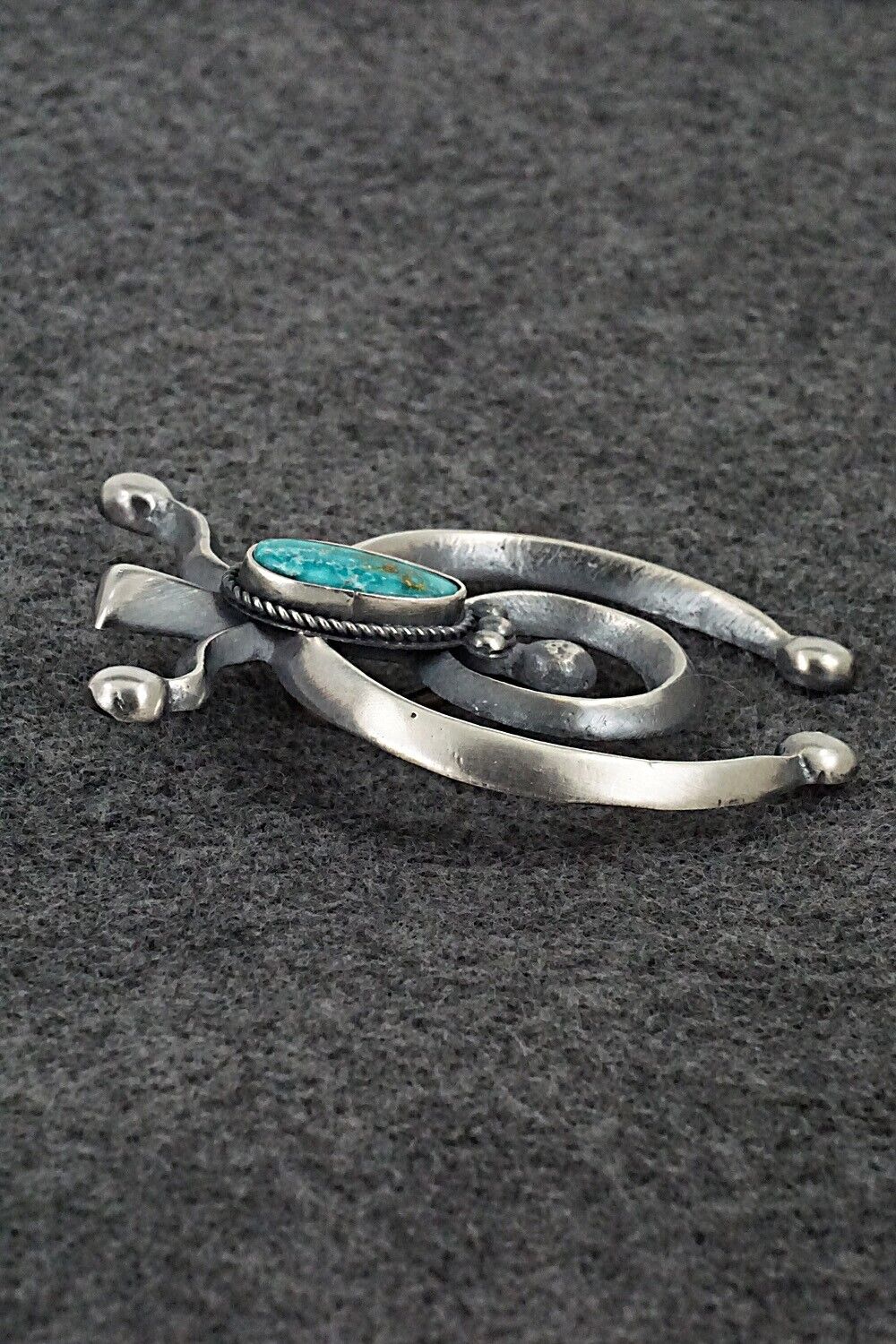 Turquoise & Sterling Silver Naja Pendant - Harrison Bitsue