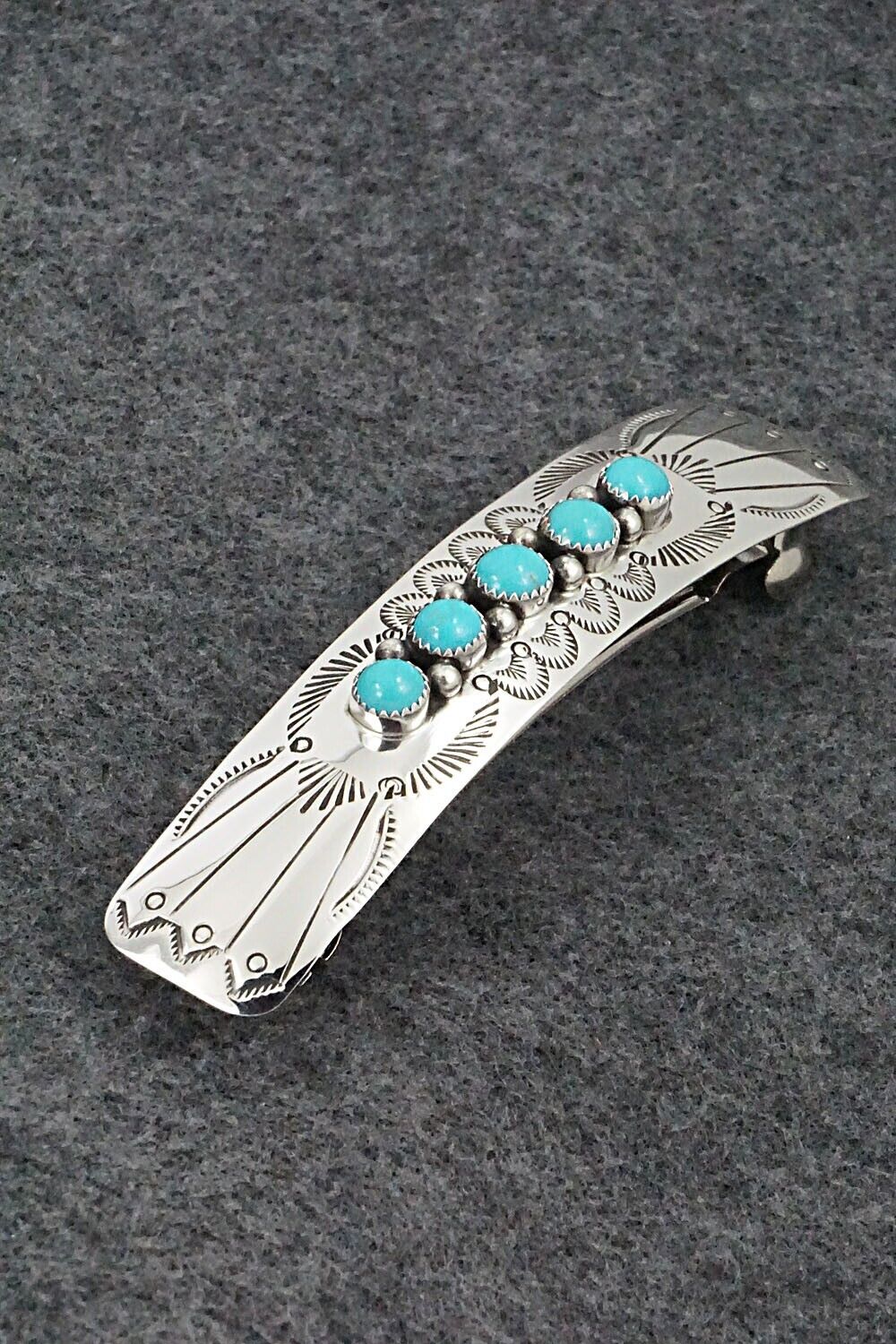 Turquoise & Sterling Silver Hair Barrette - Jolene Begay