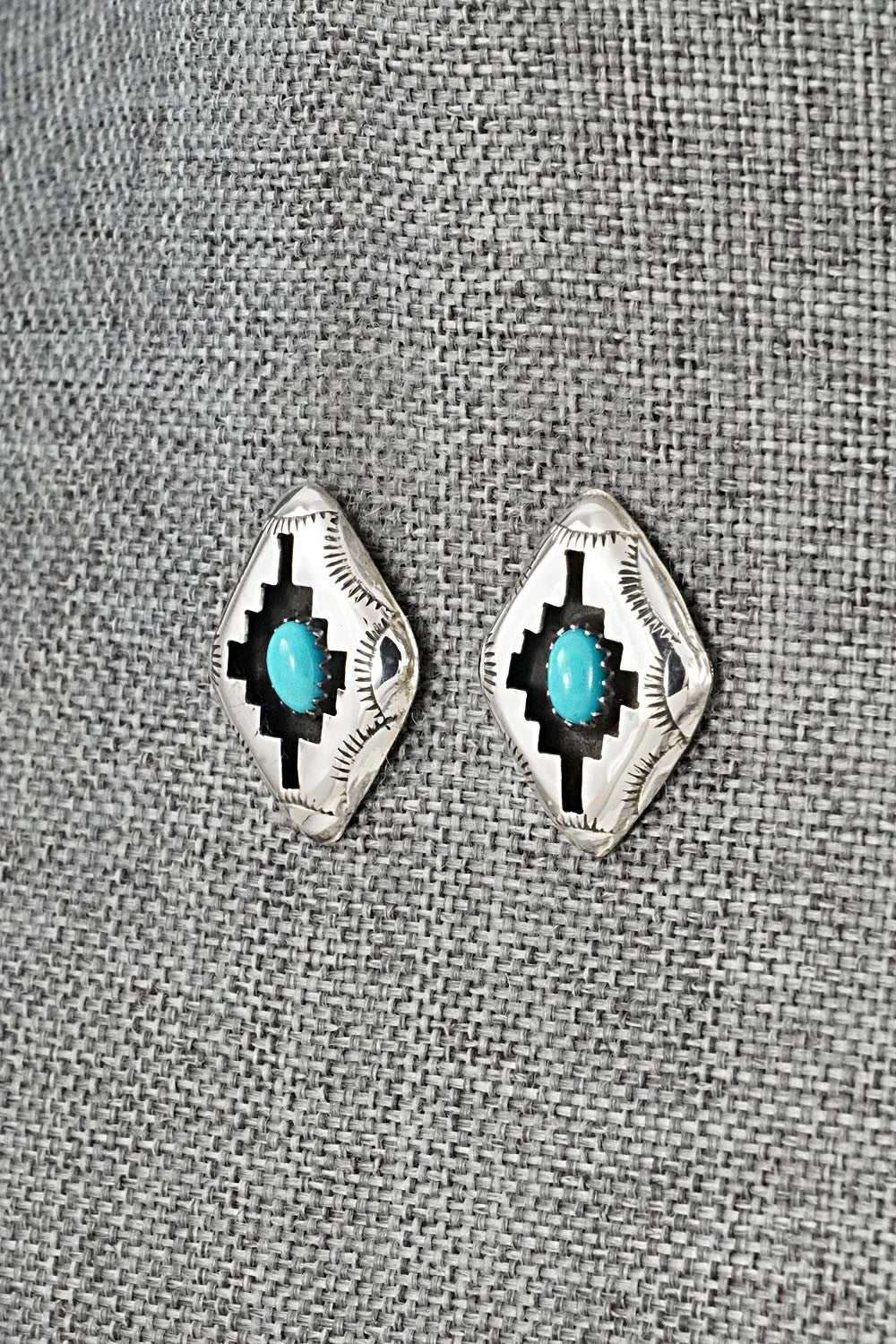 Turquoise & Sterling Silver Earrings - Phil Perry