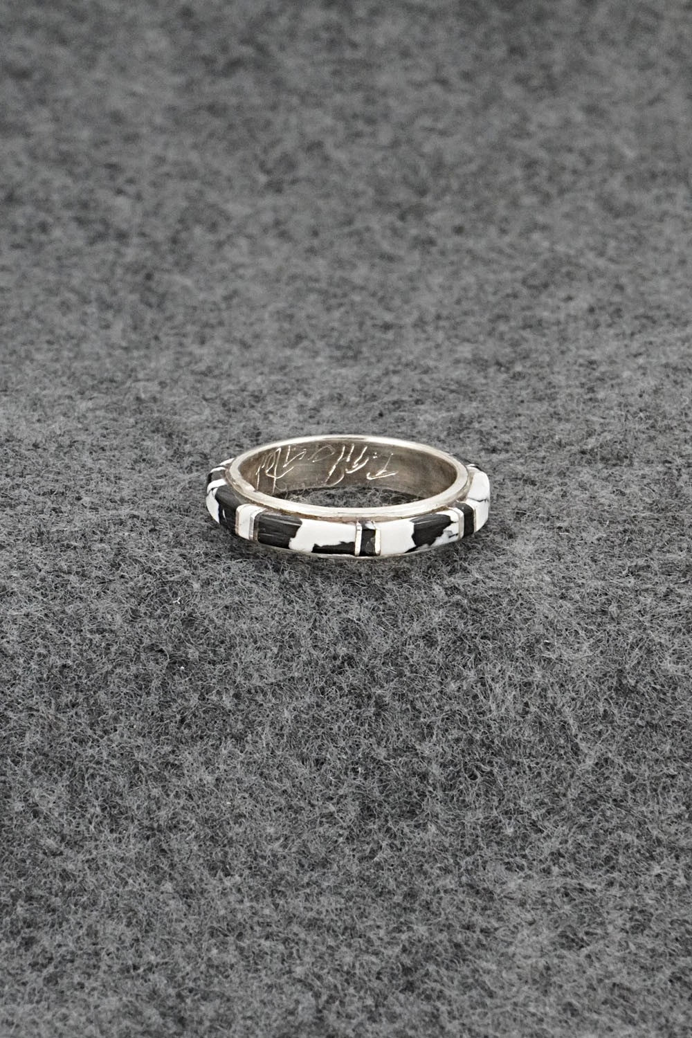 White Buffalo & Sterling Silver Ring - Terrance Panteah - Size 8
