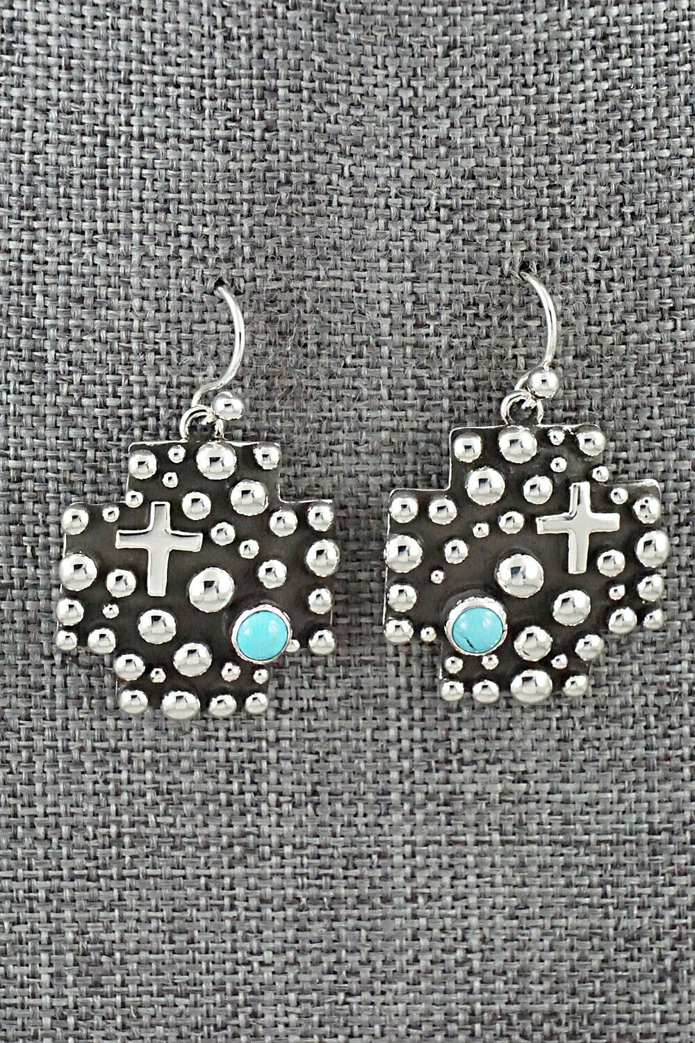 Turquoise & Sterling Silver Earrings - Akee Douglas