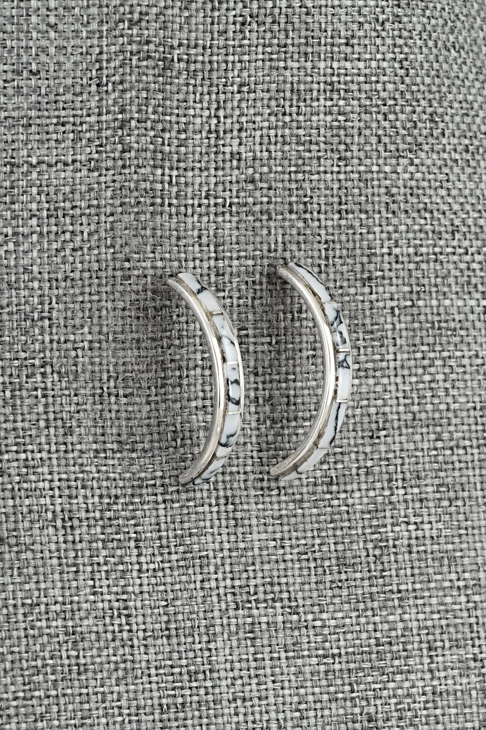 White Buffalo & Sterling Silver Earrings - Nathaniel Johnson