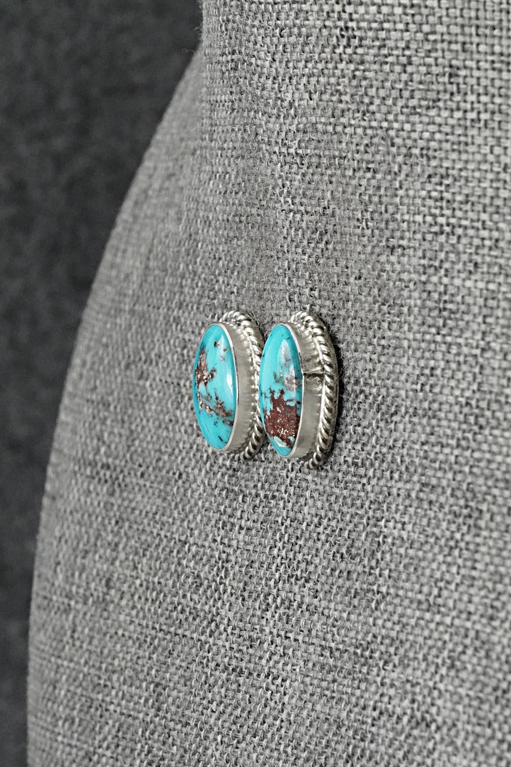 Turquoise & Sterling Silver Earrings - Eugene Gruber