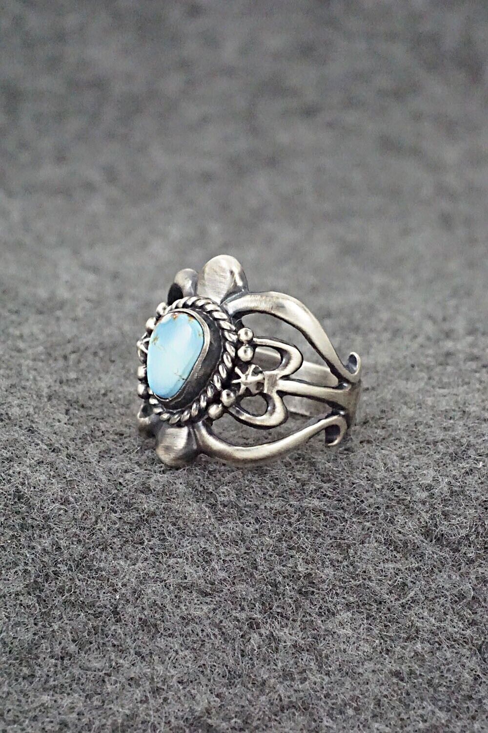 Turquoise and Sterling Silver Ring - Raymond Coriz - Size 7