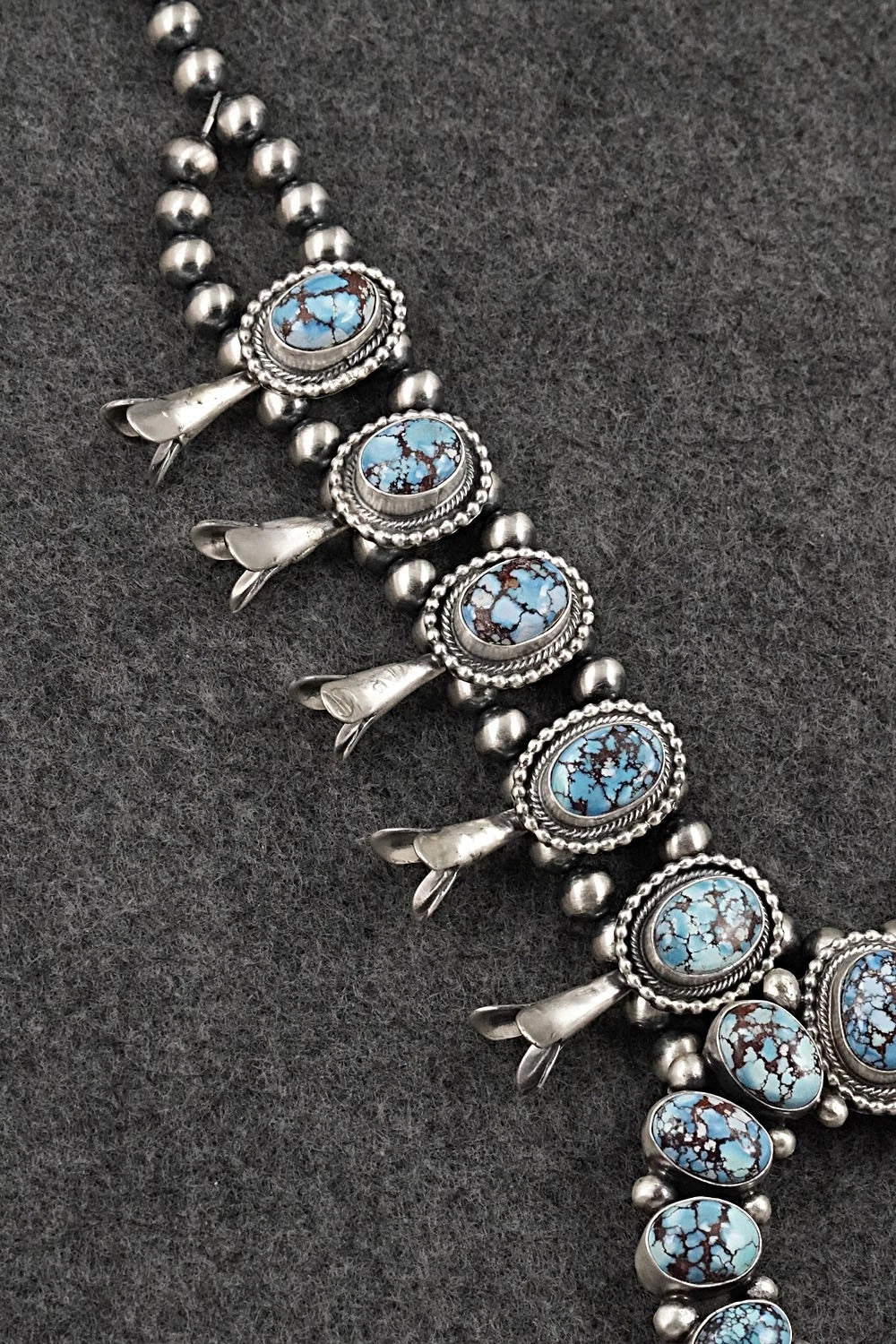 Turquoise & Sterling Silver Squash Blossom Set - Darrin Livingston