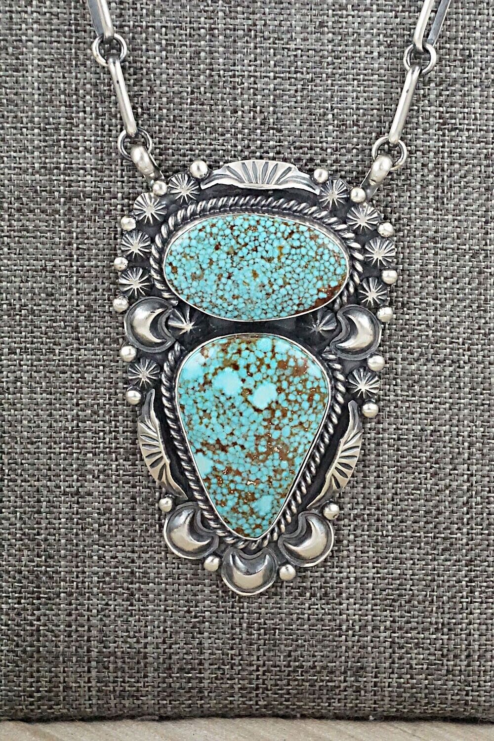 Turquoise & Sterling Silver Necklace - Raymond Delgarito